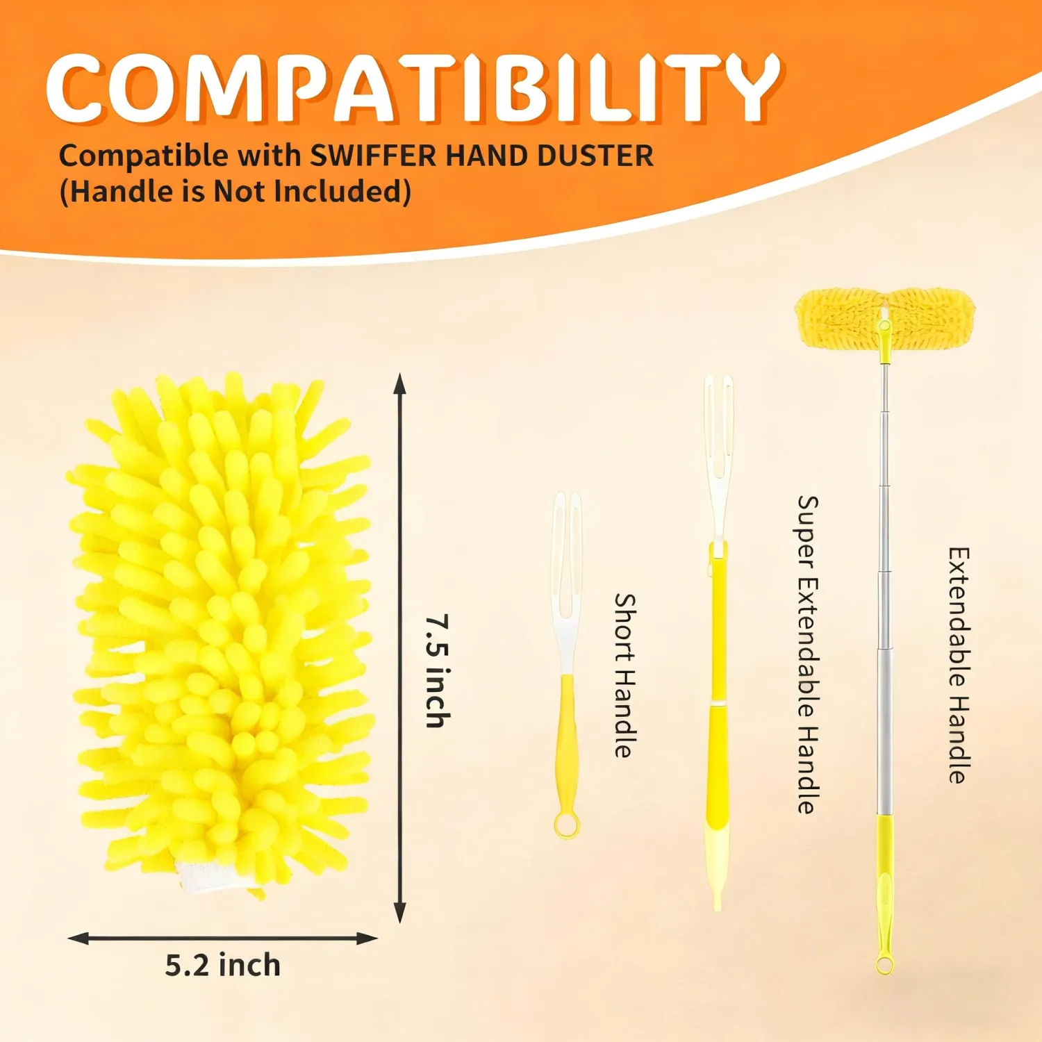 Reusable Duster Pads Compatible with Swiffer Hand Duster, 360 Duster Refill