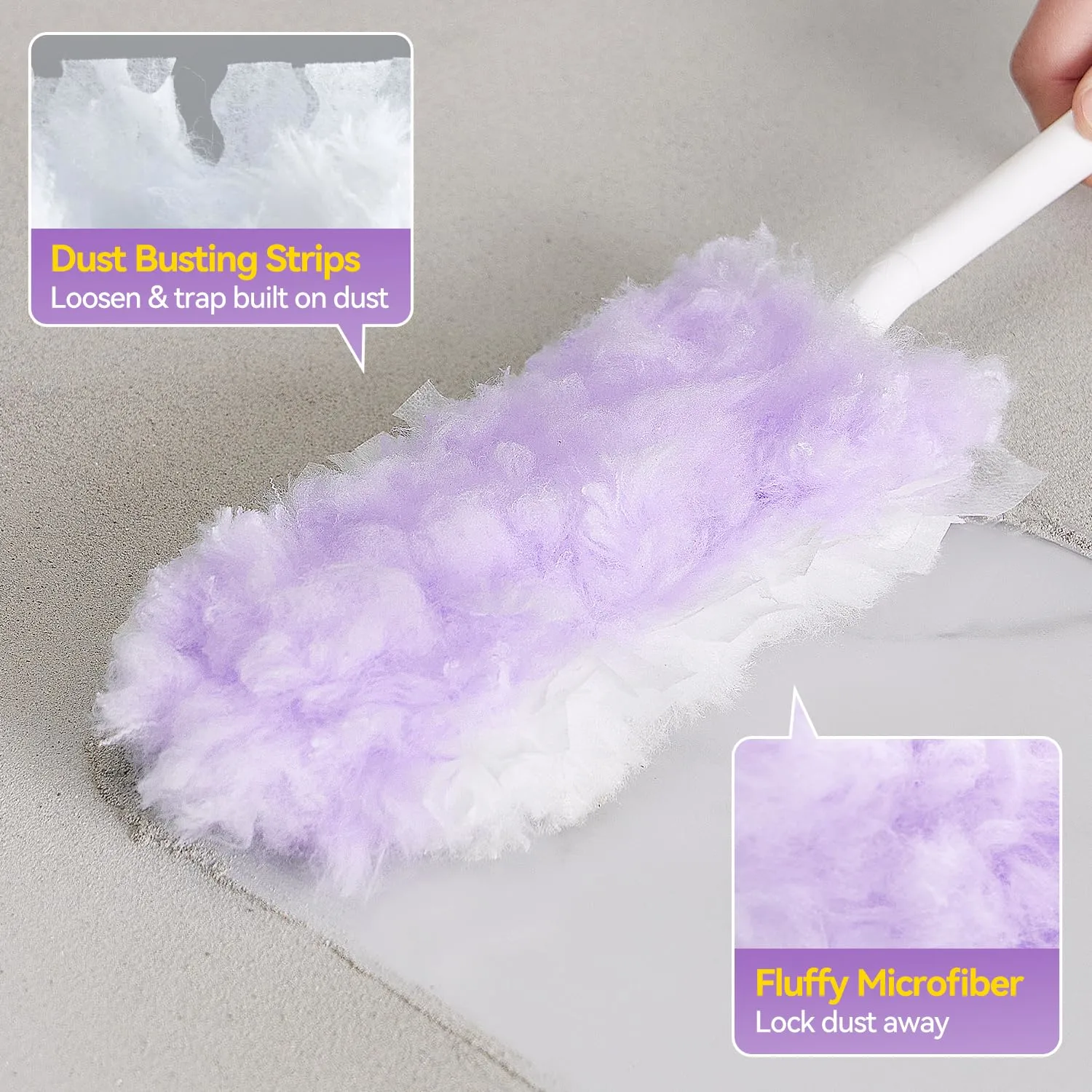 Microfiber Duster Kit, Short Handle with 30 Disposable Refills