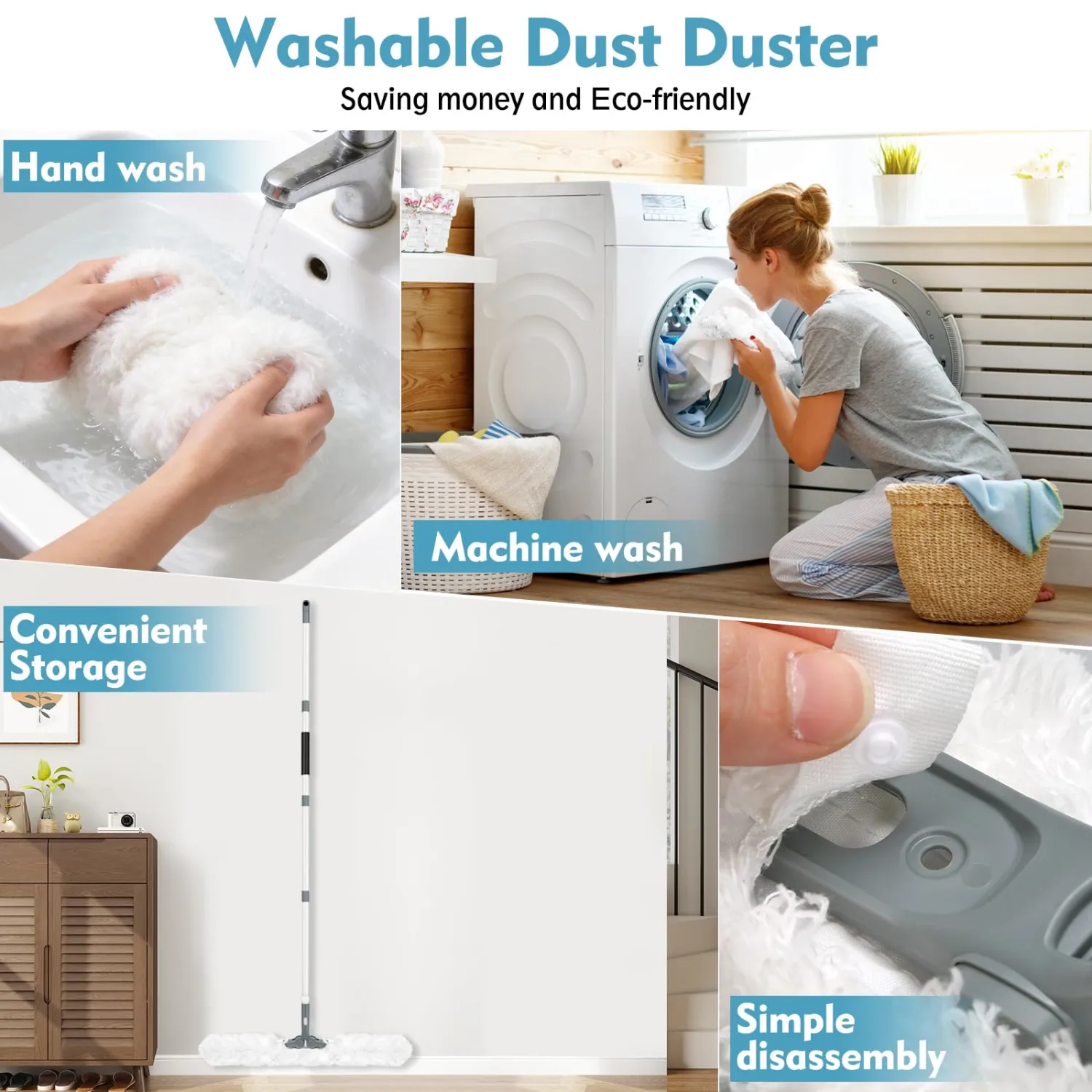 Microfiber Ceiling Fan Cleaner Duster with Extension Pole 59"