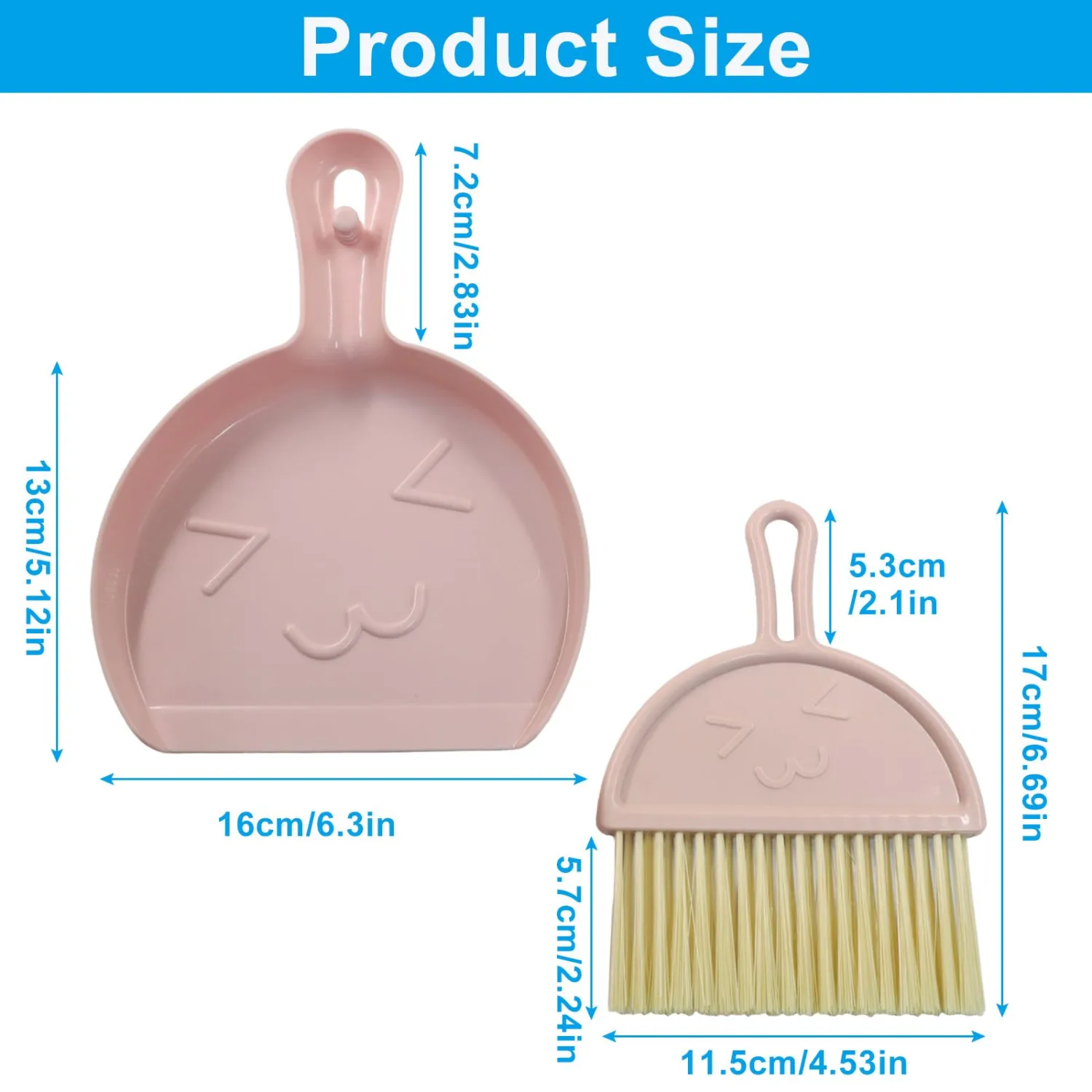 Mini Broom and Dustpan Set, Portable Sweeper Kit, Pink
