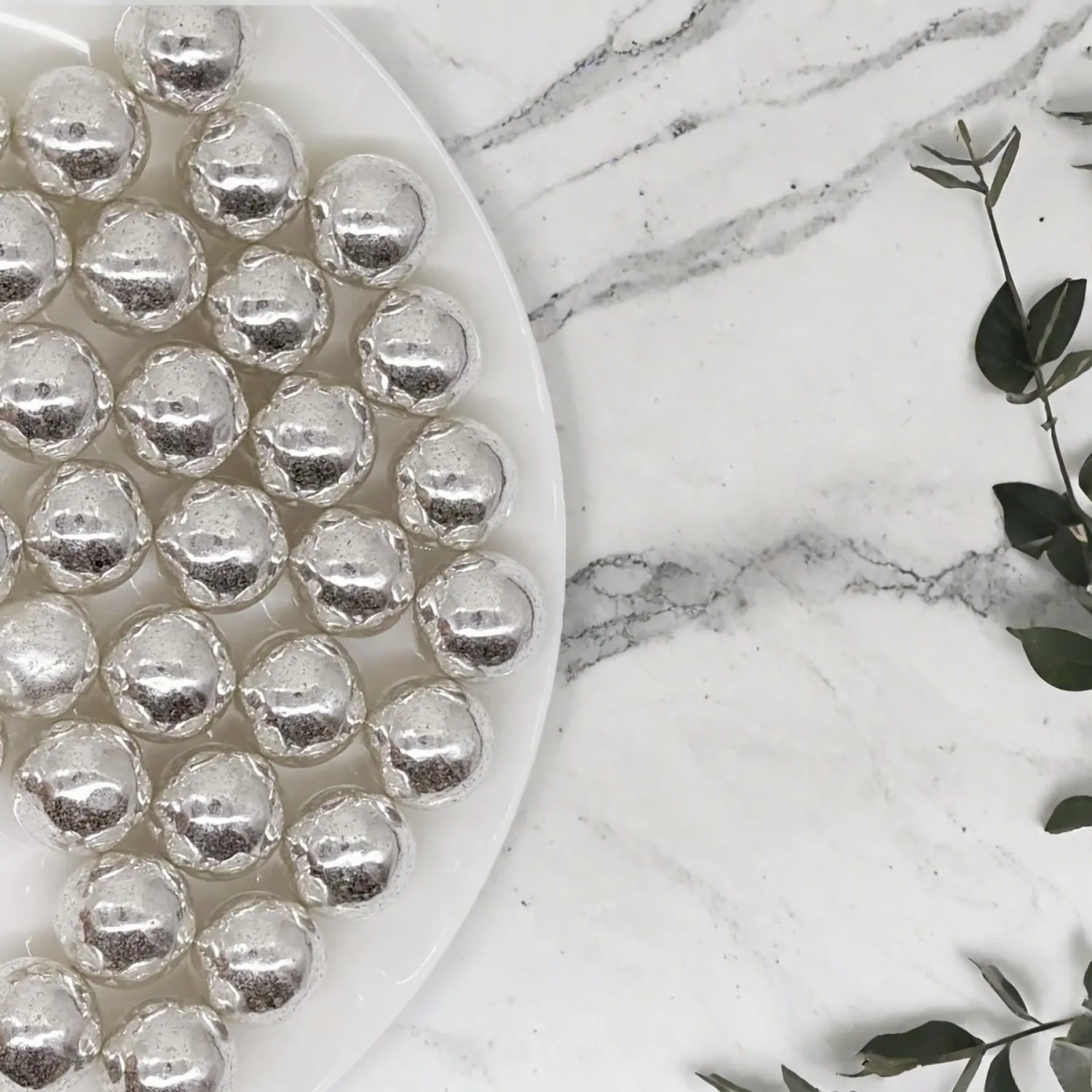14mm Edible Silver Pearl Sugar Sprinkles Candy Mini Pearls Cake Decorations Cupcake Toppers Cookie Decorating Perfect for Wedding Party Valentine Halloween Christmas Supplies 3OZ