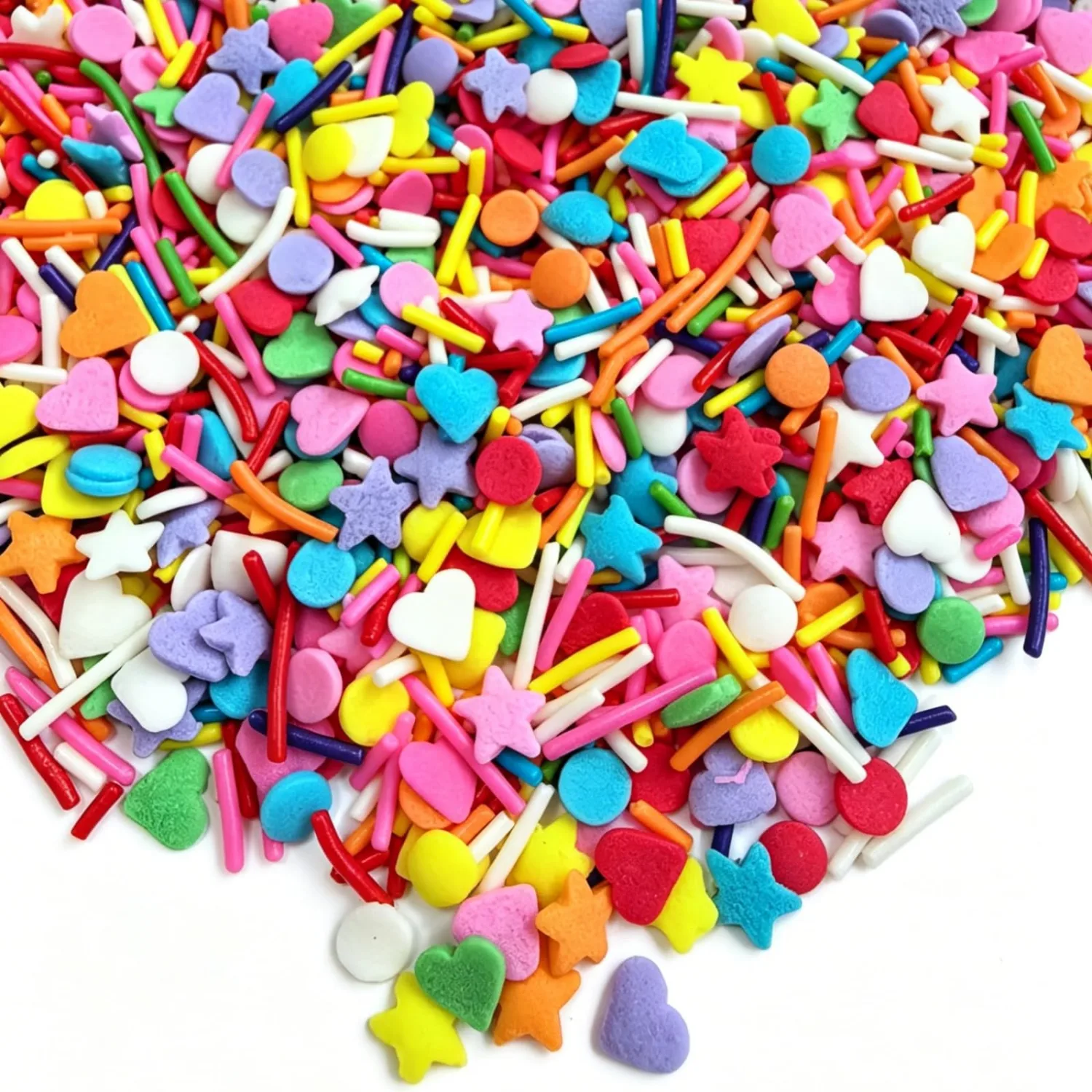 HeDeon&Rles Edible Rainbow Sprinkles 100G 3.52oz Confetti for Baking Decoration Round Jimmies Star Shapes and Heart Sprinkles for Cupcake Cookie Icing Topper