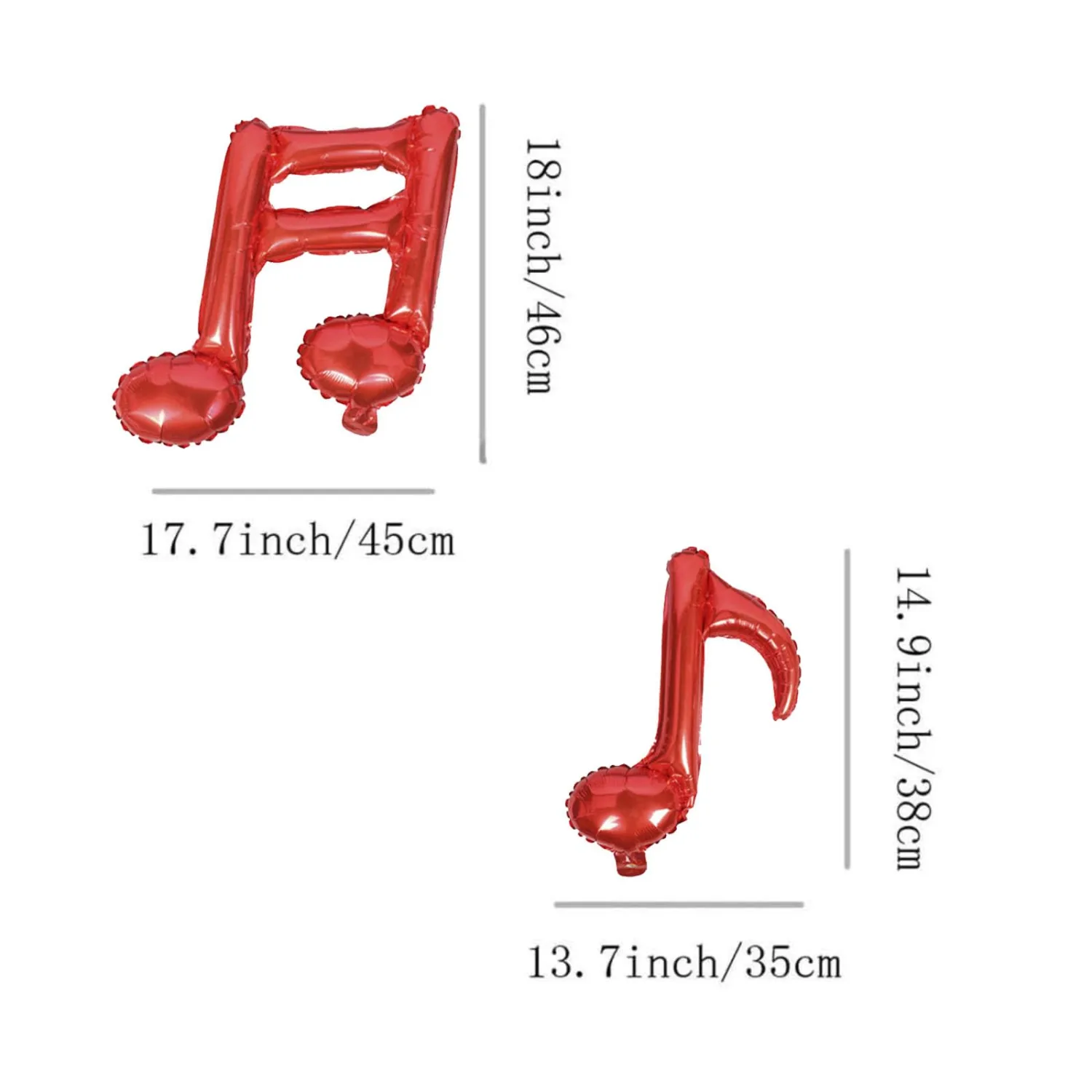 10PCS Music Note Balloons 16 Inch Music Themed Party Supplies Foil Aluminum Balloon Baby Shower Music Party Wedding Birthday Party Decoration Supplies(Red)