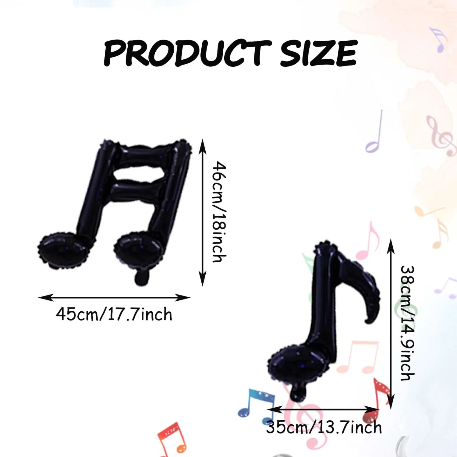ZHENGYE 20PCS 16 Inch Music Themed Party Supplies Note Balloon Foil Aluminum Balloon Baby Shower Wedding Birthday Party Celebrations Decoration (Black)