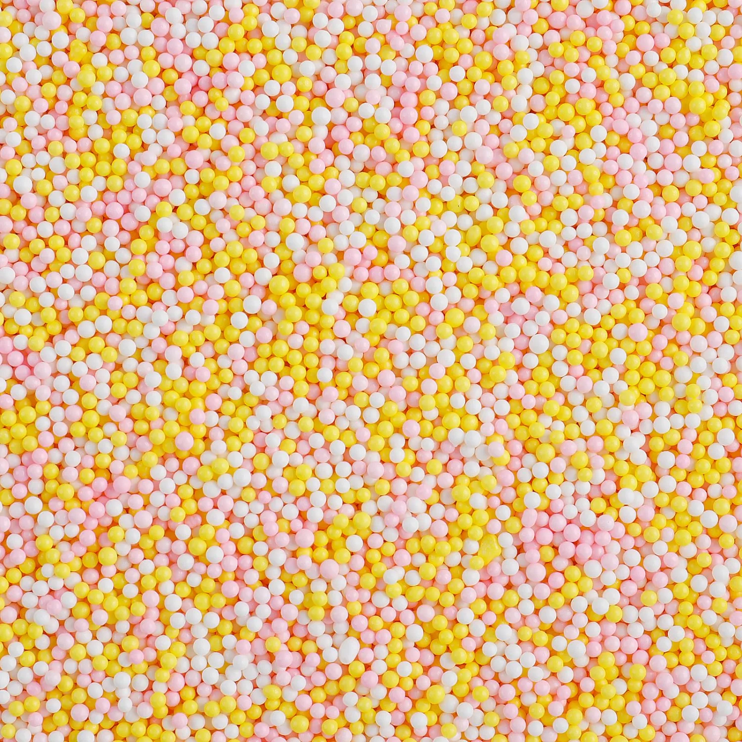 Pink Yellow Nonpareils Sprinkles, 2mm Edible Pearls, Mini Dots, 4.6oz