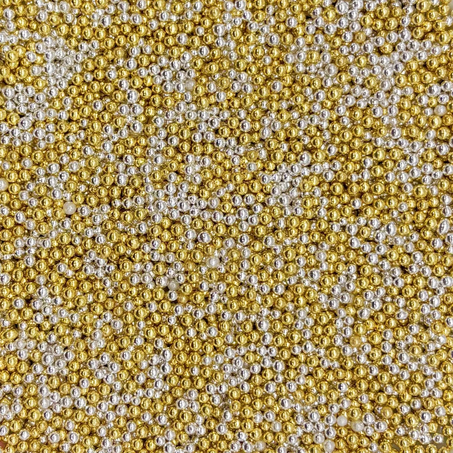 Dynastang 2mm Super Gold & Silver Pearls Sprinkles Edible Pearls Cake Decorating Stars Cake Decorations Cupcake Toppers Cookie Decorating Perfect for Cakes, Cupcakes, Desserts Toppings 3OZ