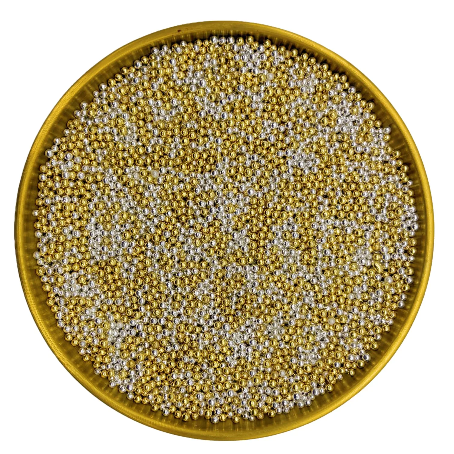 Dynastang 2mm Super Gold & Silver Pearls Sprinkles Edible Pearls Cake Decorating Stars Cake Decorations Cupcake Toppers Cookie Decorating Perfect for Cakes, Cupcakes, Desserts Toppings 3OZ