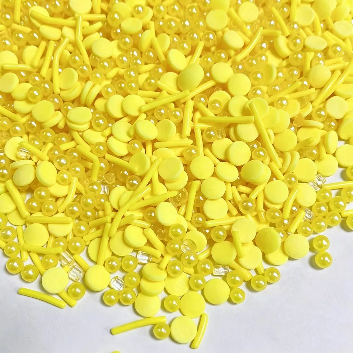 Sentovac Yellow Sprinkles Edible Yellow Round Confetti Jimmies Pearls for Cake Decorating Candy Cupcake Cookie Baking Ice Cream Dessert Halloween Christmas Vanlentine Holiday Decorations