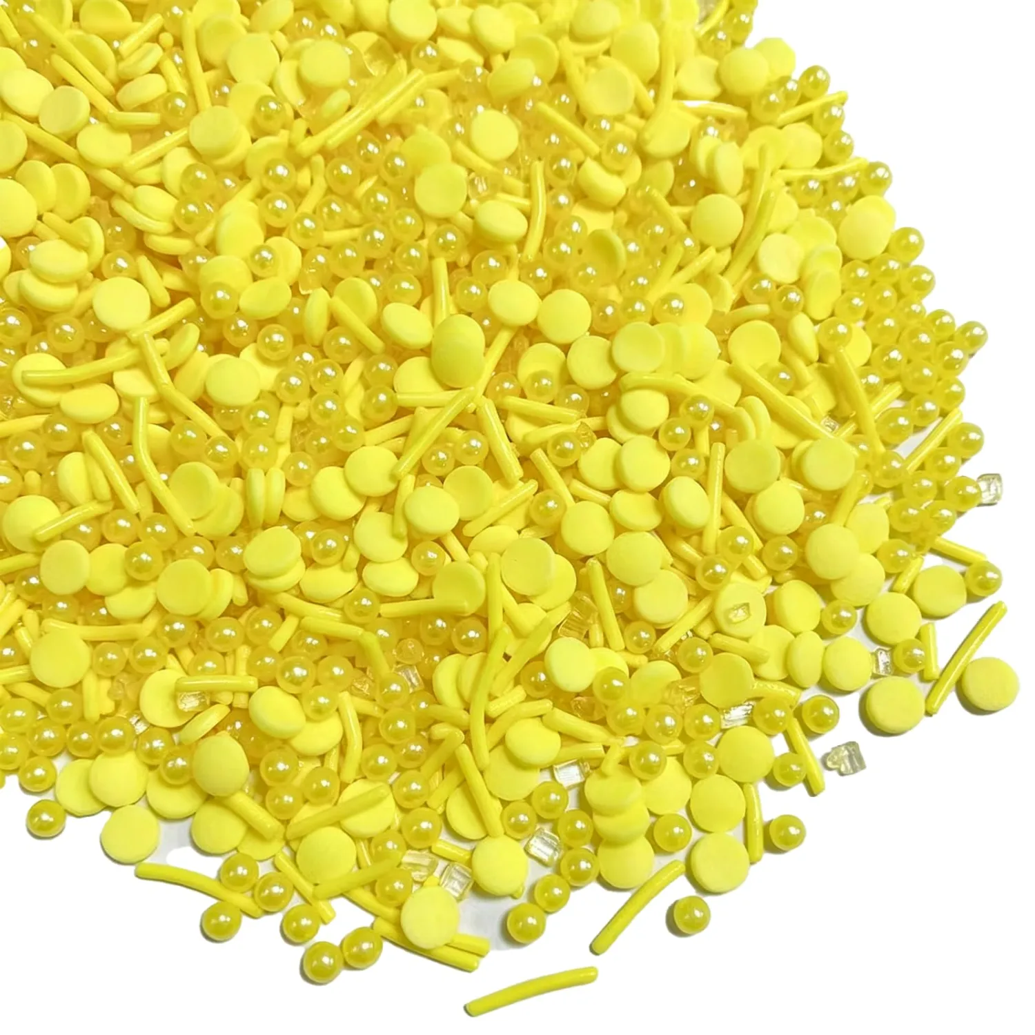 Sentovac Yellow Sprinkles Edible Yellow Round Confetti Jimmies Pearls for Cake Decorating Candy Cupcake Cookie Baking Ice Cream Dessert Halloween Christmas Vanlentine Holiday Decorations
