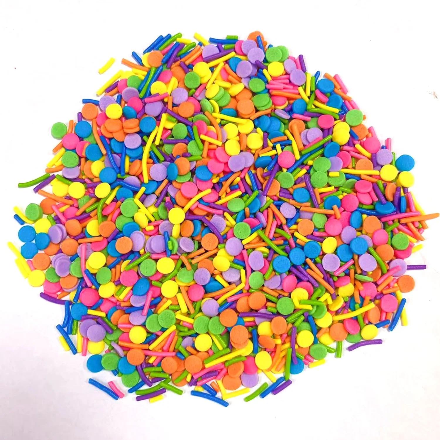 Sentovac Colorful Neon Sprinkles Edible Rainbow Confetti Jimmies Mix for Cake Decorating Candy Cupcake Cookie Baking Ice Cream Dessert Halloween Christmas Holiday Decorations