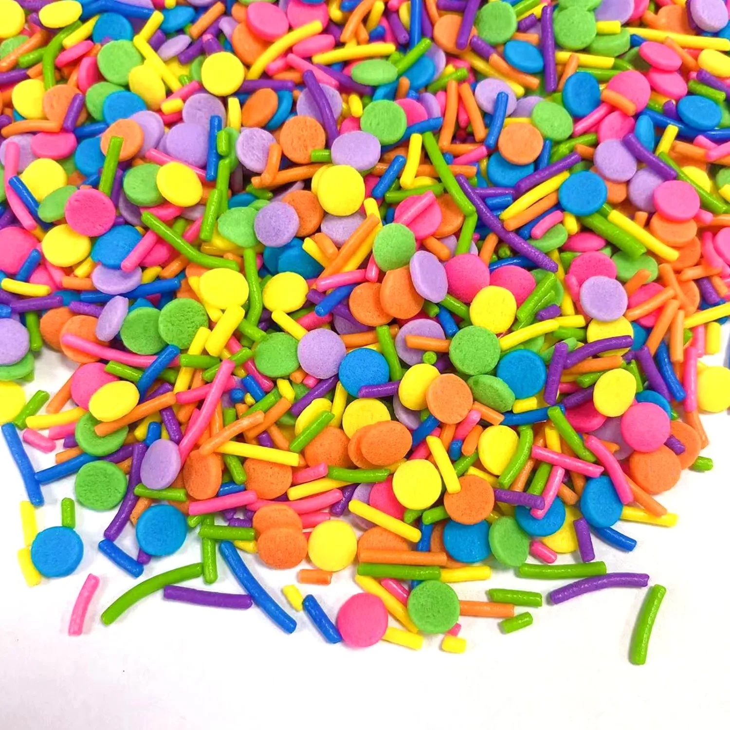 Sentovac Colorful Neon Sprinkles Edible Rainbow Confetti Jimmies Mix for Cake Decorating Candy Cupcake Cookie Baking Ice Cream Dessert Halloween Christmas Holiday Decorations