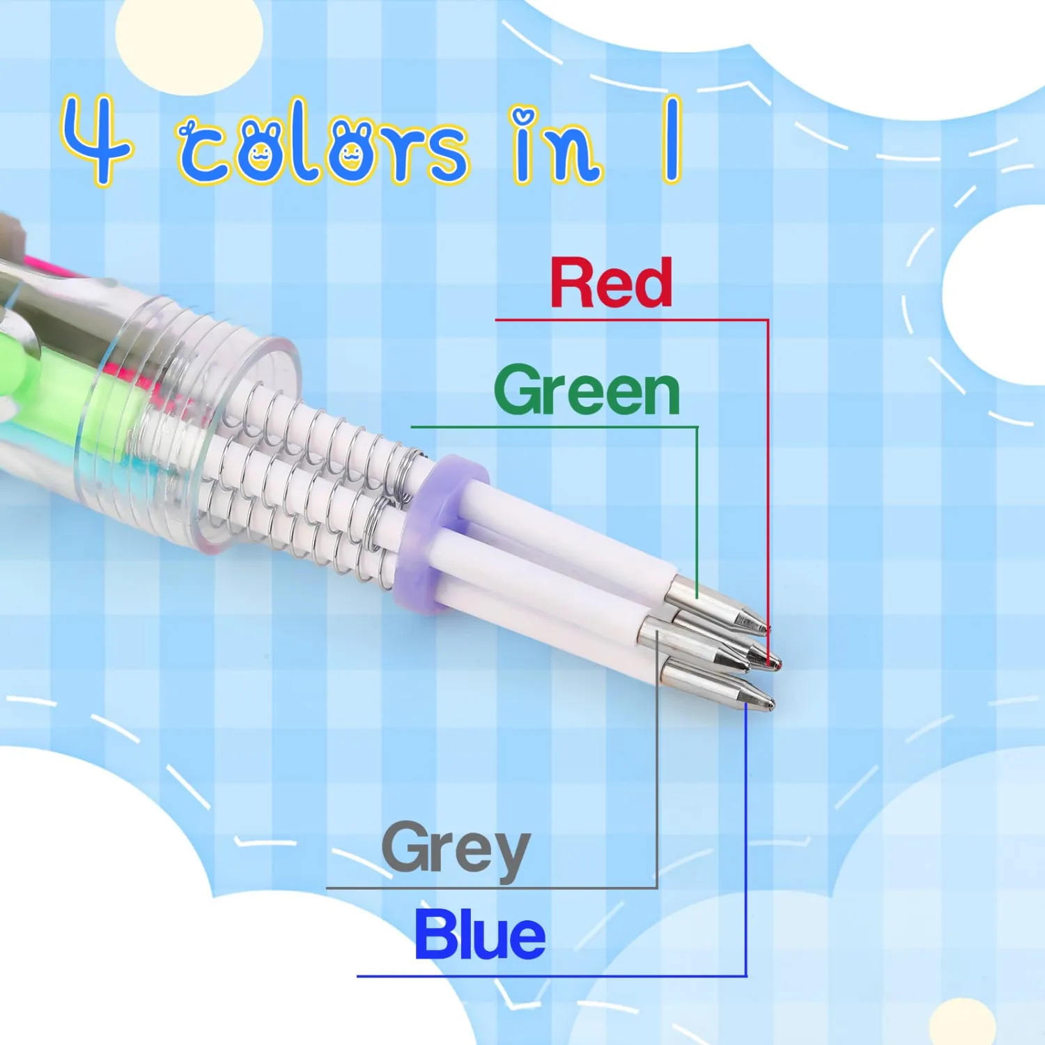 30Pcs Mini Multicolor Pens in One 4-in-1 Cute Pens Bulk for Kids, Ballpoint Pen for Birthdays and Children's Parties, Fun Gifts Assorted Ink Kawaii Pen