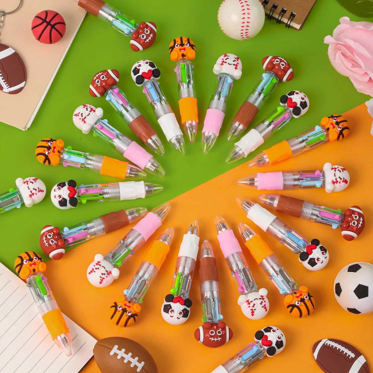 24 Mix Ball Party Favor Multicolor Pen in One