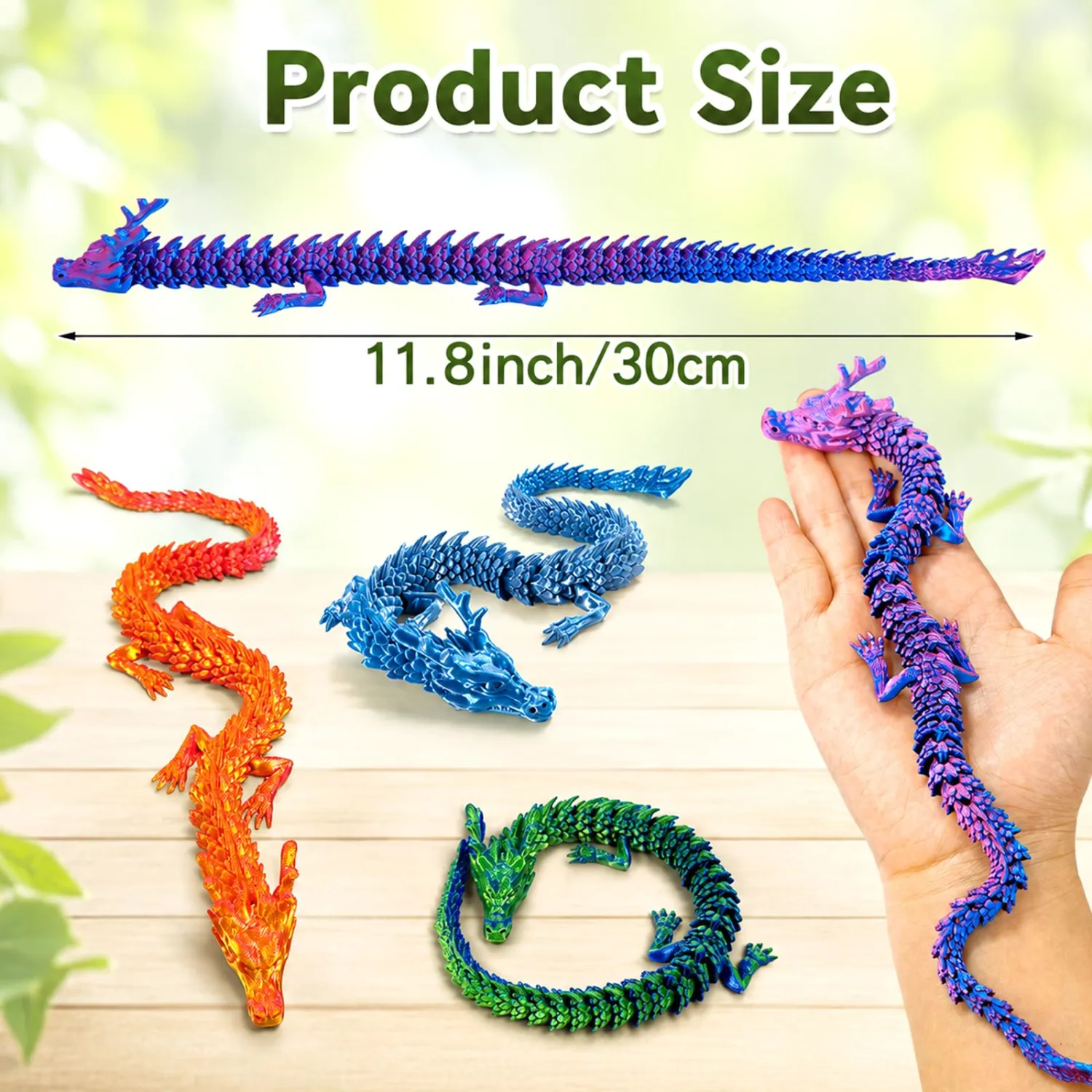 12PCS 3D Printed Dragon for Adults (Random Colors)