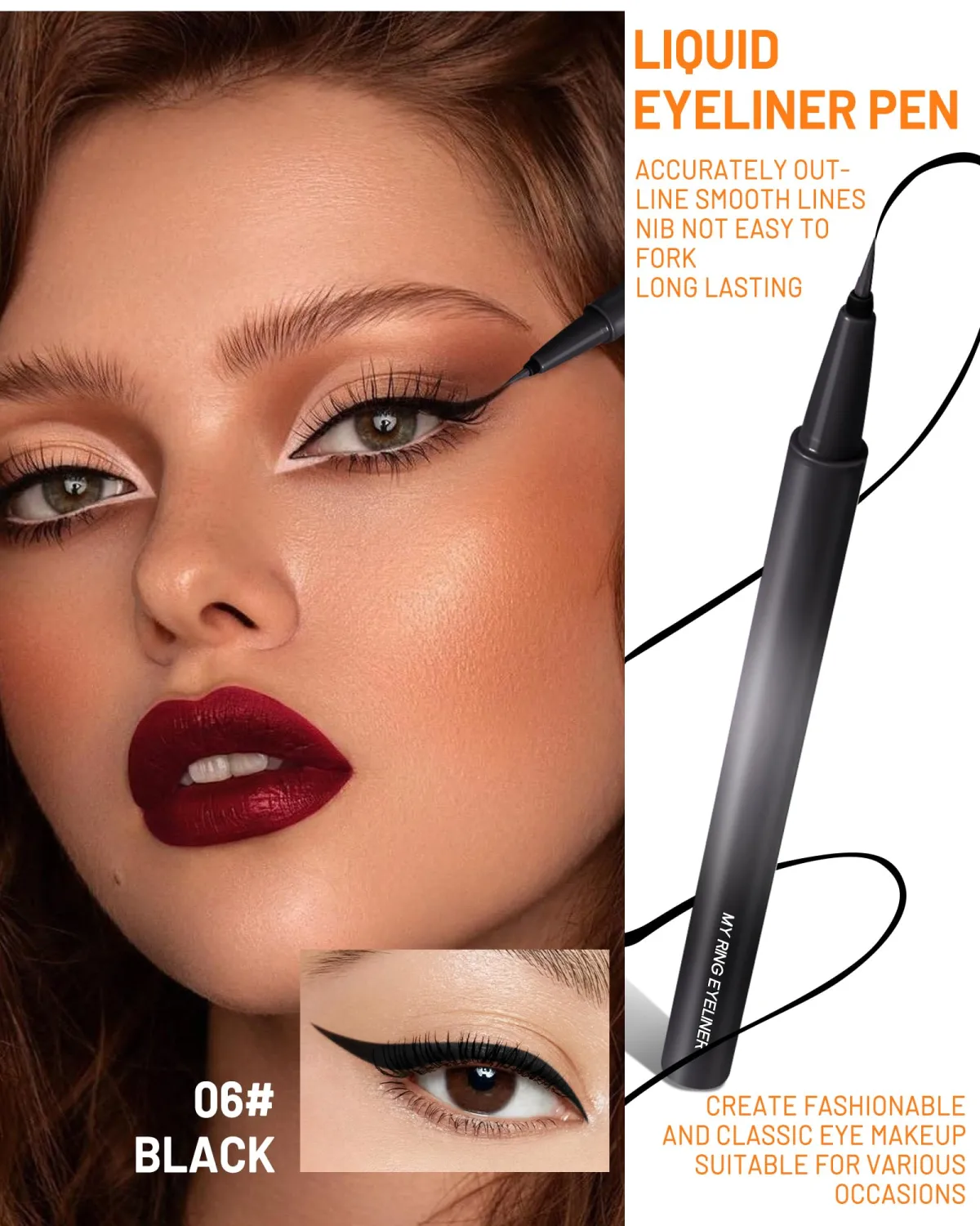 2 PCS Waterproof Black Liquid Eyeliner Beauty Makeup for Women