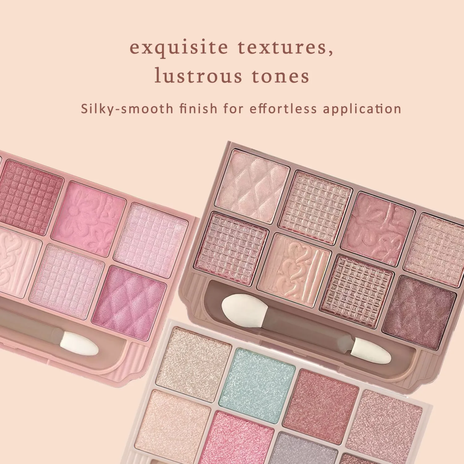 K'APEINE 8 Colors Shimmer Eyeshadow Palette, Glitter Mini Eyeshadow With 1 Dual Brush Sparkling Blendable Makeup Palette Long-Lasting Eye Shades Naturing-Looking,Waterproof Eye Shadow for Women-s01