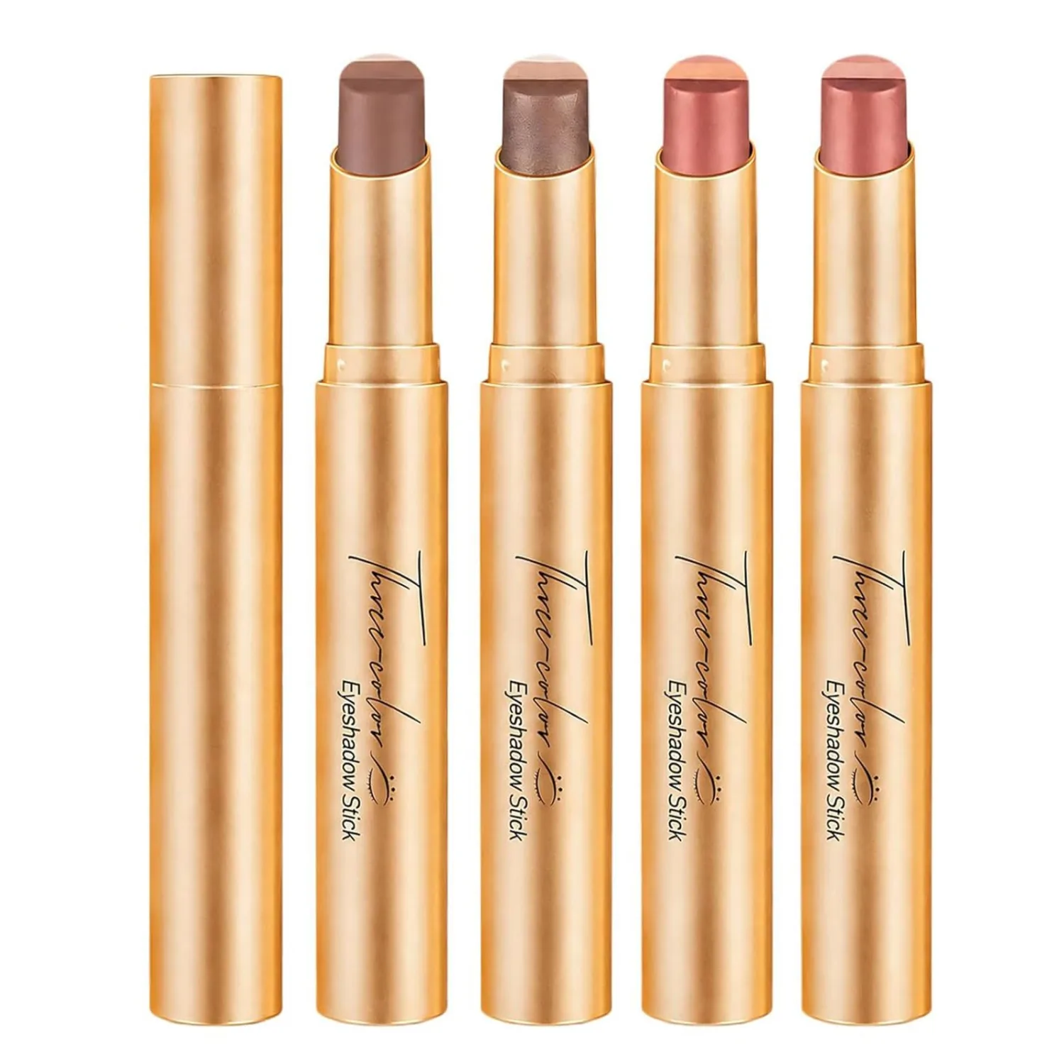4 Pack Multi-color Eyeshadow Stick Set, 3 Color Gradient Shimmer Eye Shadow