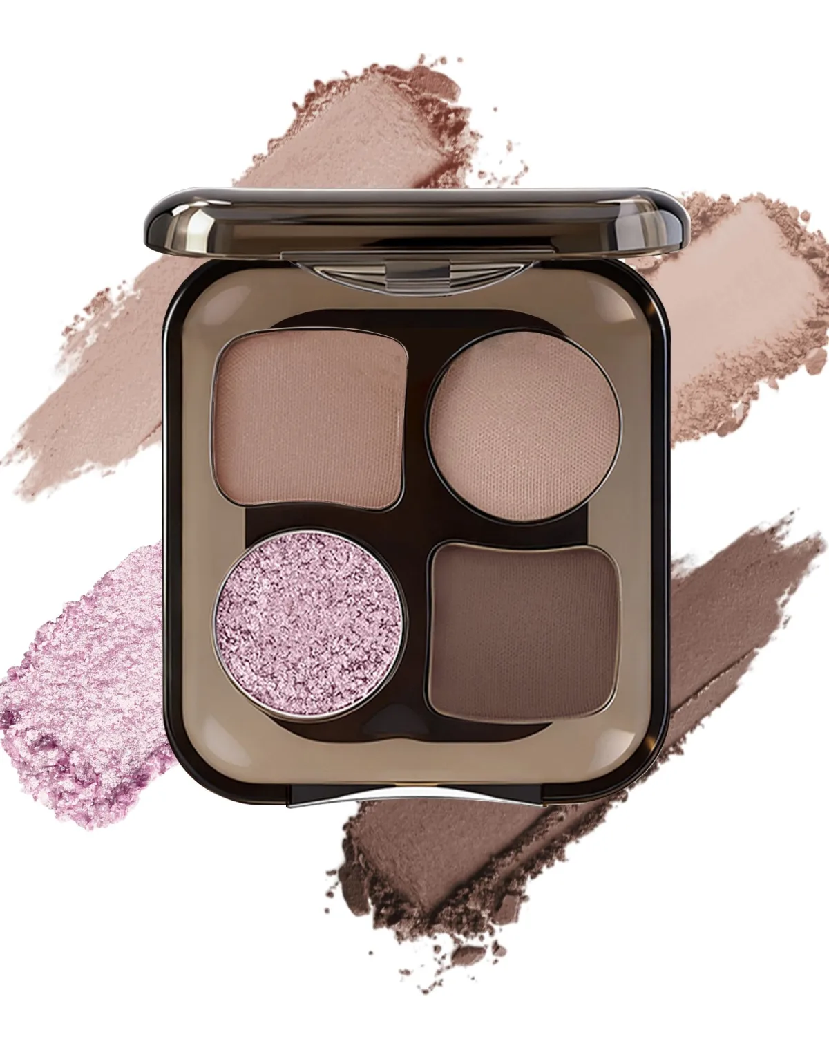 4 Color Eyeshadow Palette, Mauve Taupe Shimmer Matte Blendable Eye Shadow