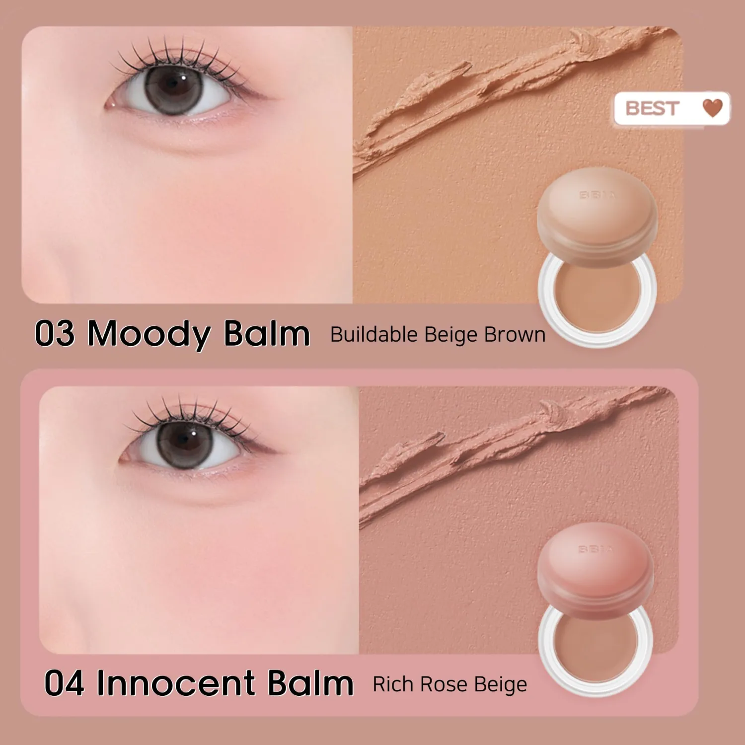 BBIA Eye & Cheek Primer Balm, Long-Wearing, 04 INNOCENT BALM