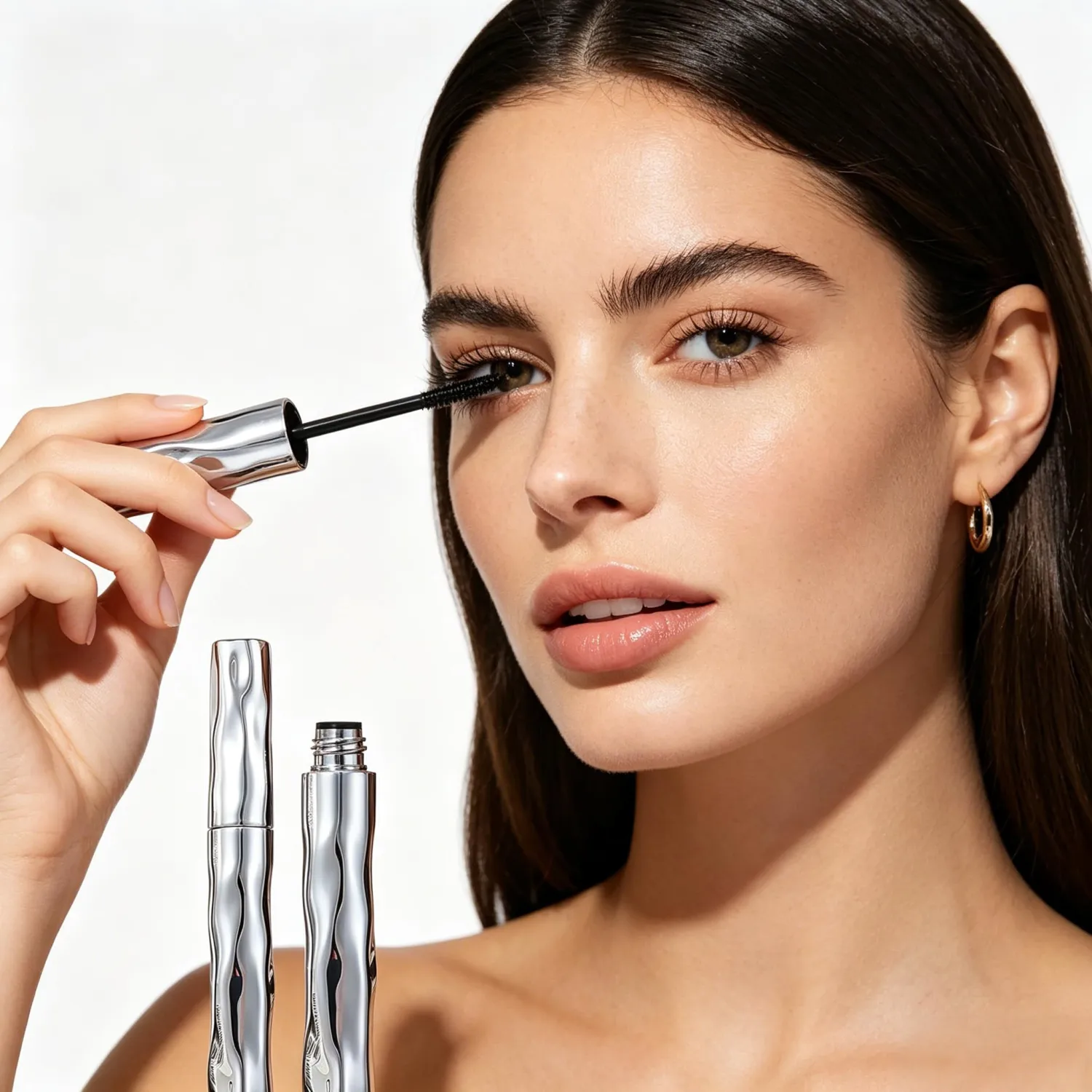 Waterproof Fibre Mascara, Tubular Eyelash Primer with Metal Wand, Lengthening & Curling Mascara, Smudge-Resistant Formula for Defined Lashes (2)