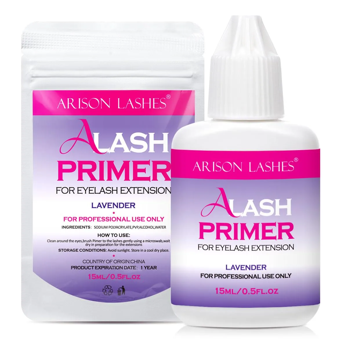 Lash Primer for Eyelash Extensions15ML Eyelash Primer Increase Lash Adhesive Bonding Power Pretreatment for Semi Permanent Lash Extension Ideal for Extend Lash Glue Retention Time(LAVENDER)