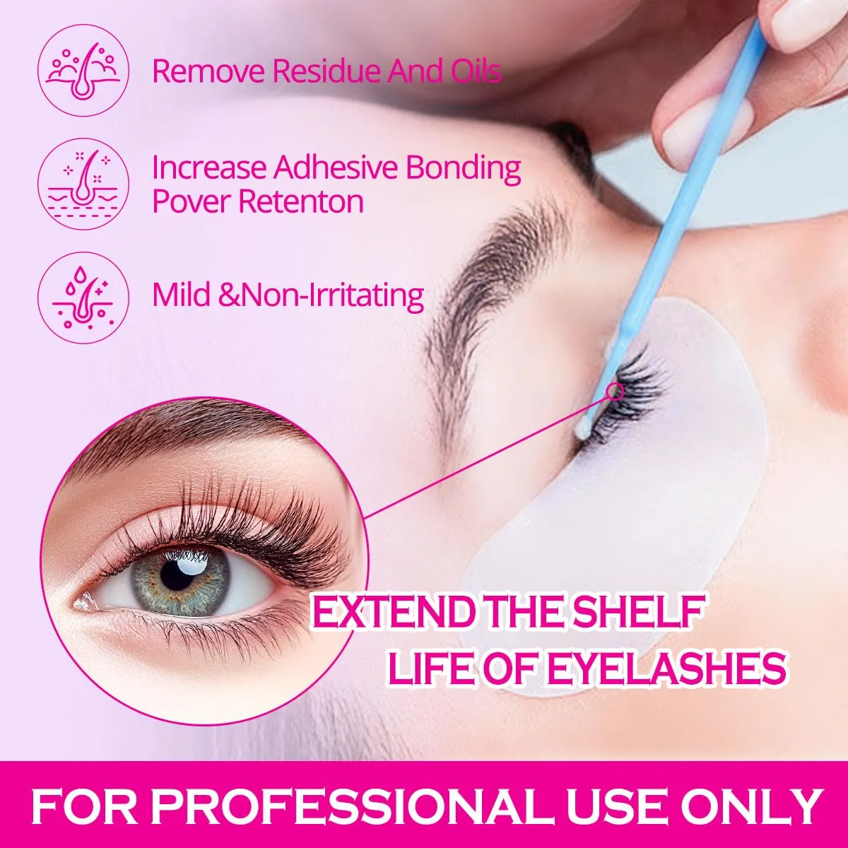 Lash Primer for Eyelash Extensions15ML Eyelash Primer Increase Lash Adhesive Bonding Power Pretreatment for Semi Permanent Lash Extension Ideal for Extend Lash Glue Retention Time(CHERRY BLOSSOMS)