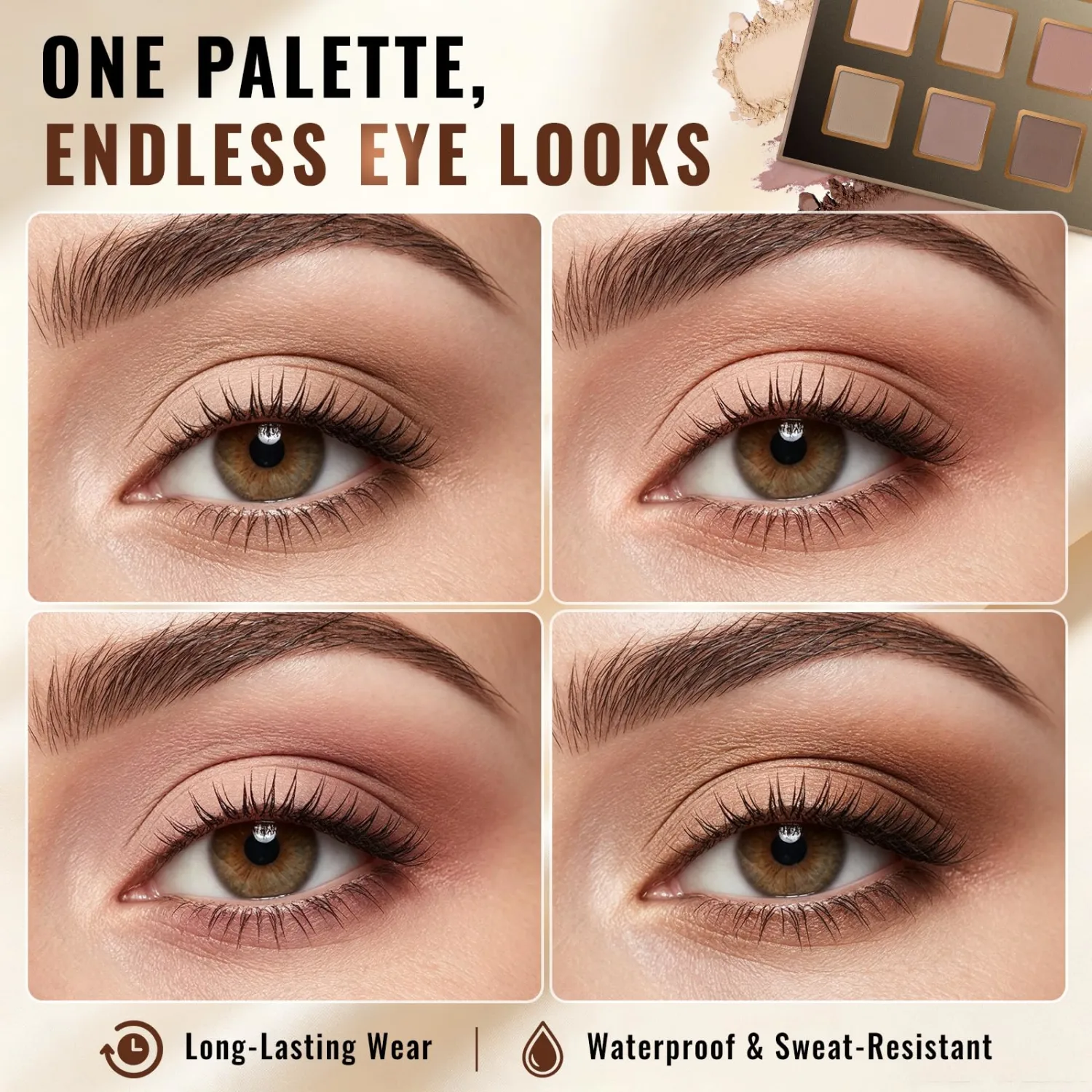 UCANBE 9 Colors Matte Eyeshadow Palette, Neutral Nude Brown Eye Makeup, Warm Highly Pigmented Blendable Smooth for Natural Daytime Makeup Soft Eye Looks