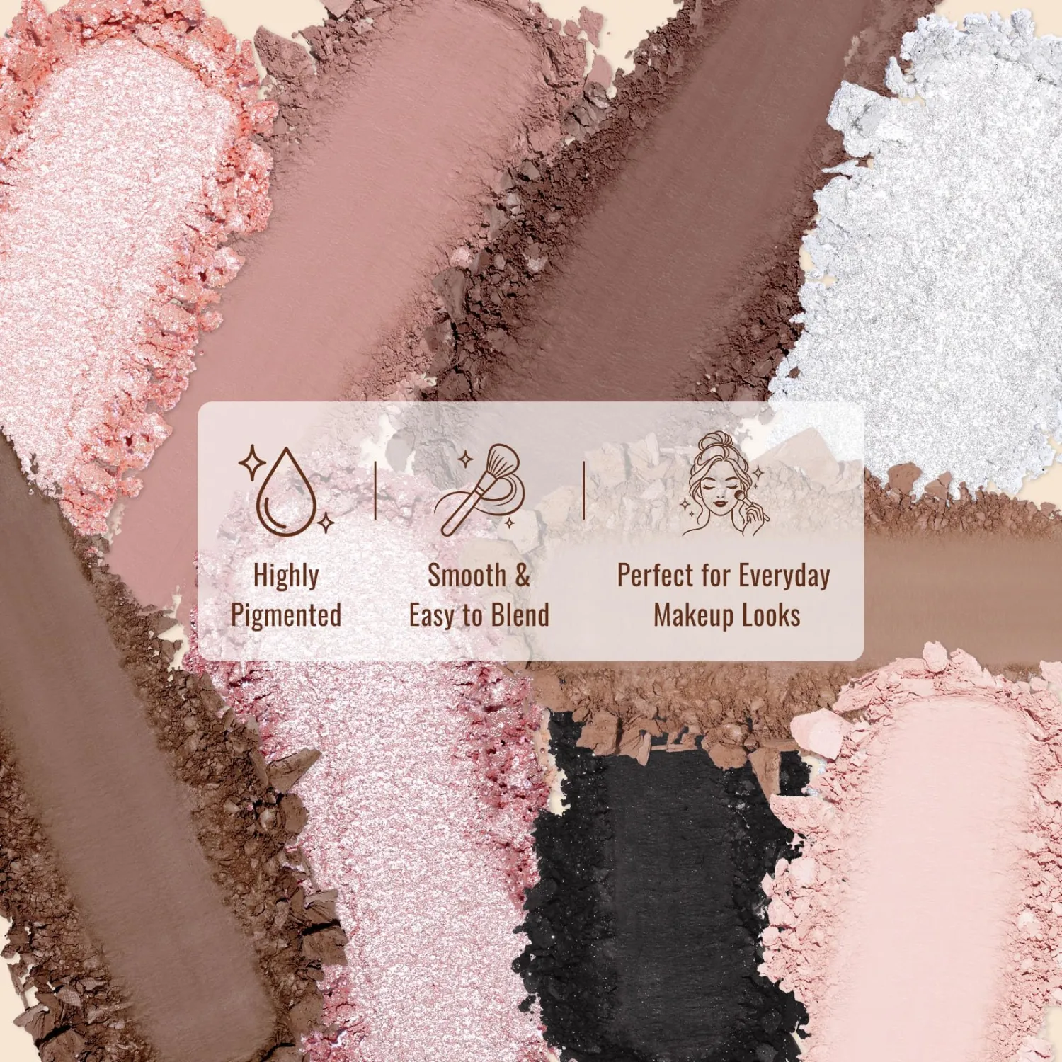 UCANBE 9 Colors Rose Nude Eyeshadow Palette, Pink Brown Matte Shimmer Eye Makeup Pallete, Highly Pigmented Smooth Blendable for Natural Soft Glam Looks