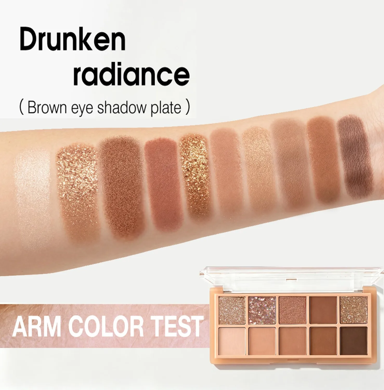10 Color Brown Eyeshadow Palette, Neutral Bronze Eye Shadow Makeup,Warm Chocolate Browns with Matte, Shimmer & Glitter Finishes, Blendable Shades for Everyday, Soft Glam & Smoky Eye Looks 02