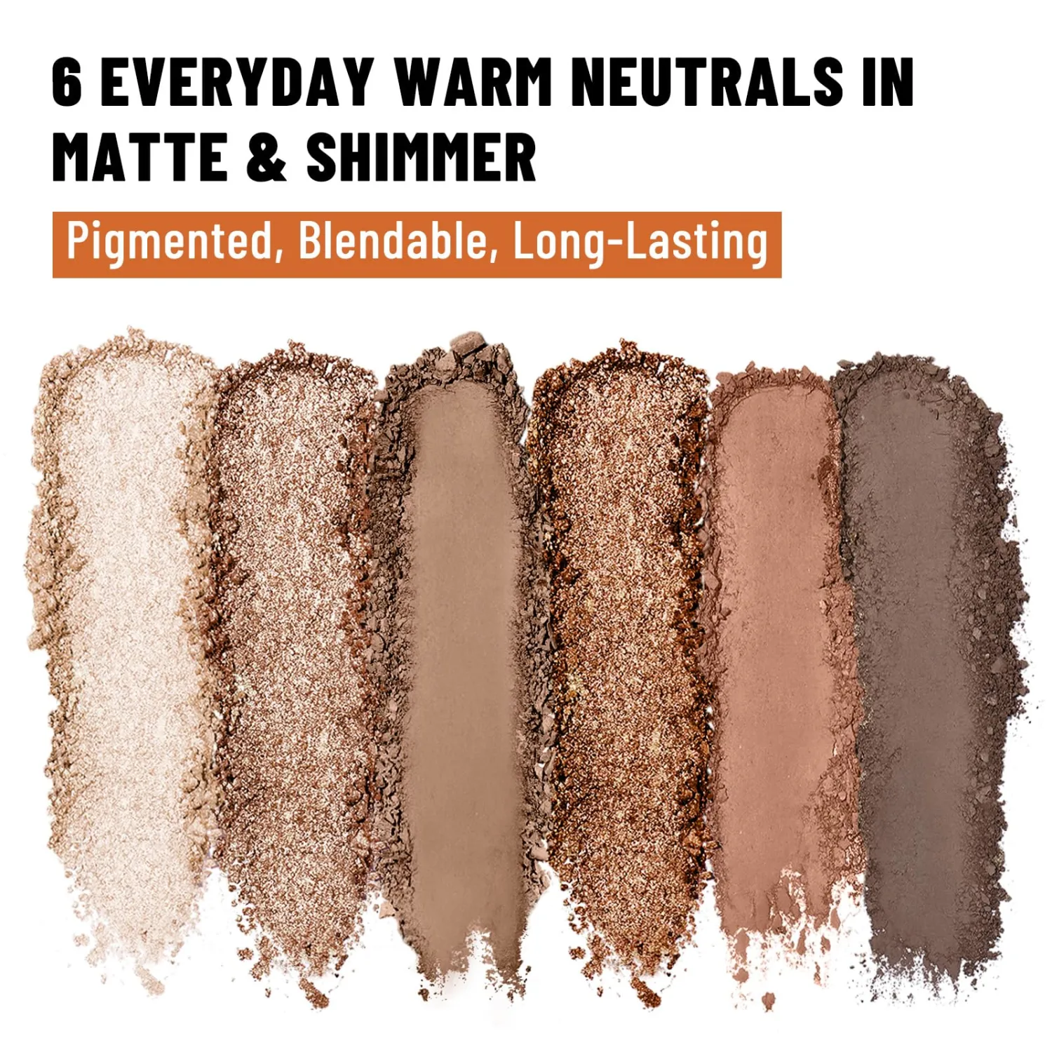 SUSIKEKI Neutral Eyeshadow Palette with Brush, 6-Color Mini Matte and Shimmer Eye Shadow Palette, Caramel & Bronzed Neutral Shades, Highly Pigmented Ultra Blendable, Long Lasting for Daily Looks