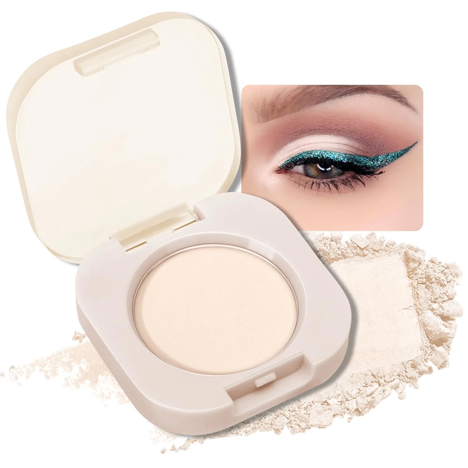 Single Matte Eyeshadow Palette, Moonlight White Eye Shadow Makeup for Women, Smooth Eye-Shadow Powder with Lightweight & Blendable Formula for Daily Eye Shadow Palette Fairy Makeup #01