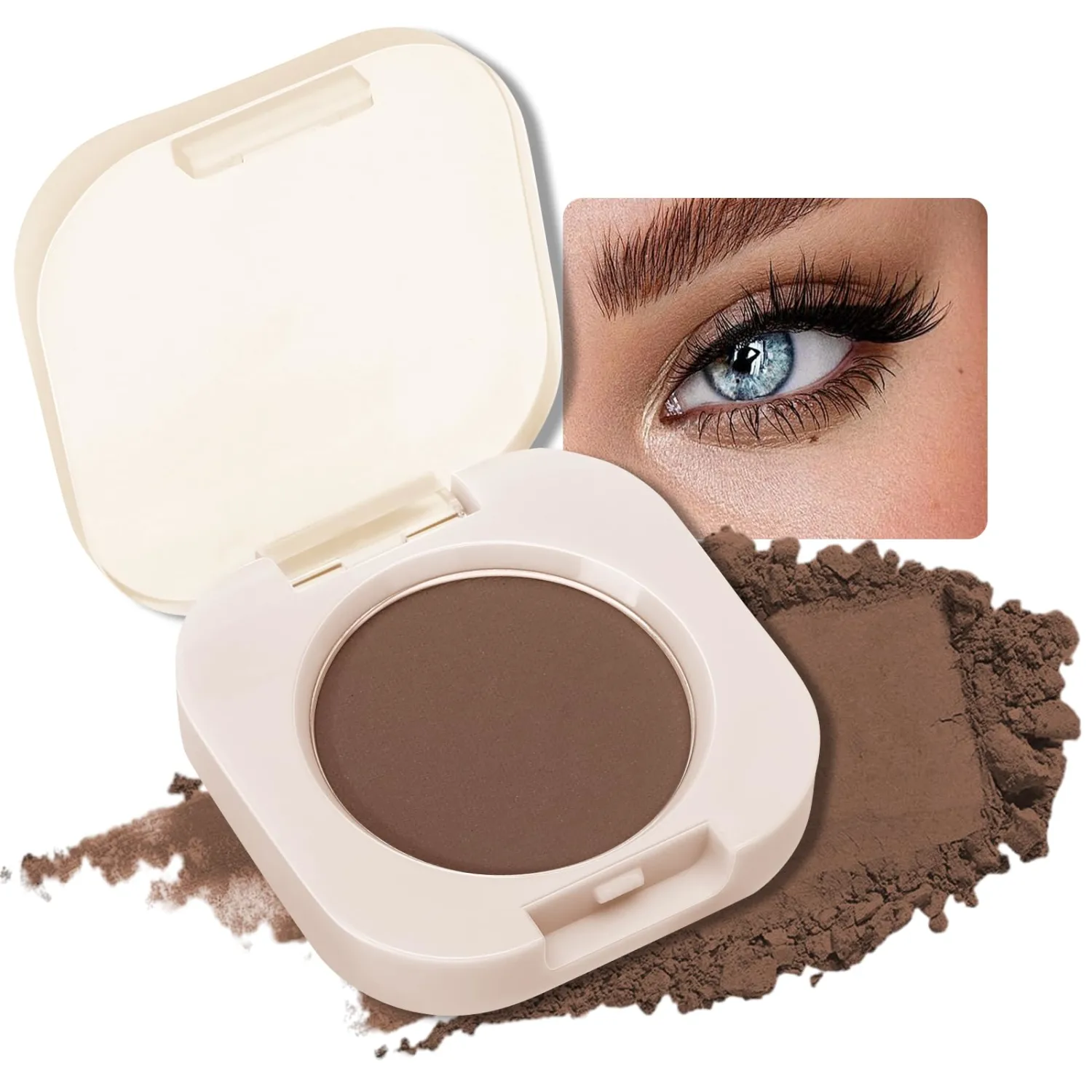 Single Matte Eyeshadow Palette, Dark Brown Eye Shadow Makeup for Women, Smooth Eye-Shadow Powder with Lightweight & Blendable Formula for Daily Eye Shadow Palette Fairy Makeup #07