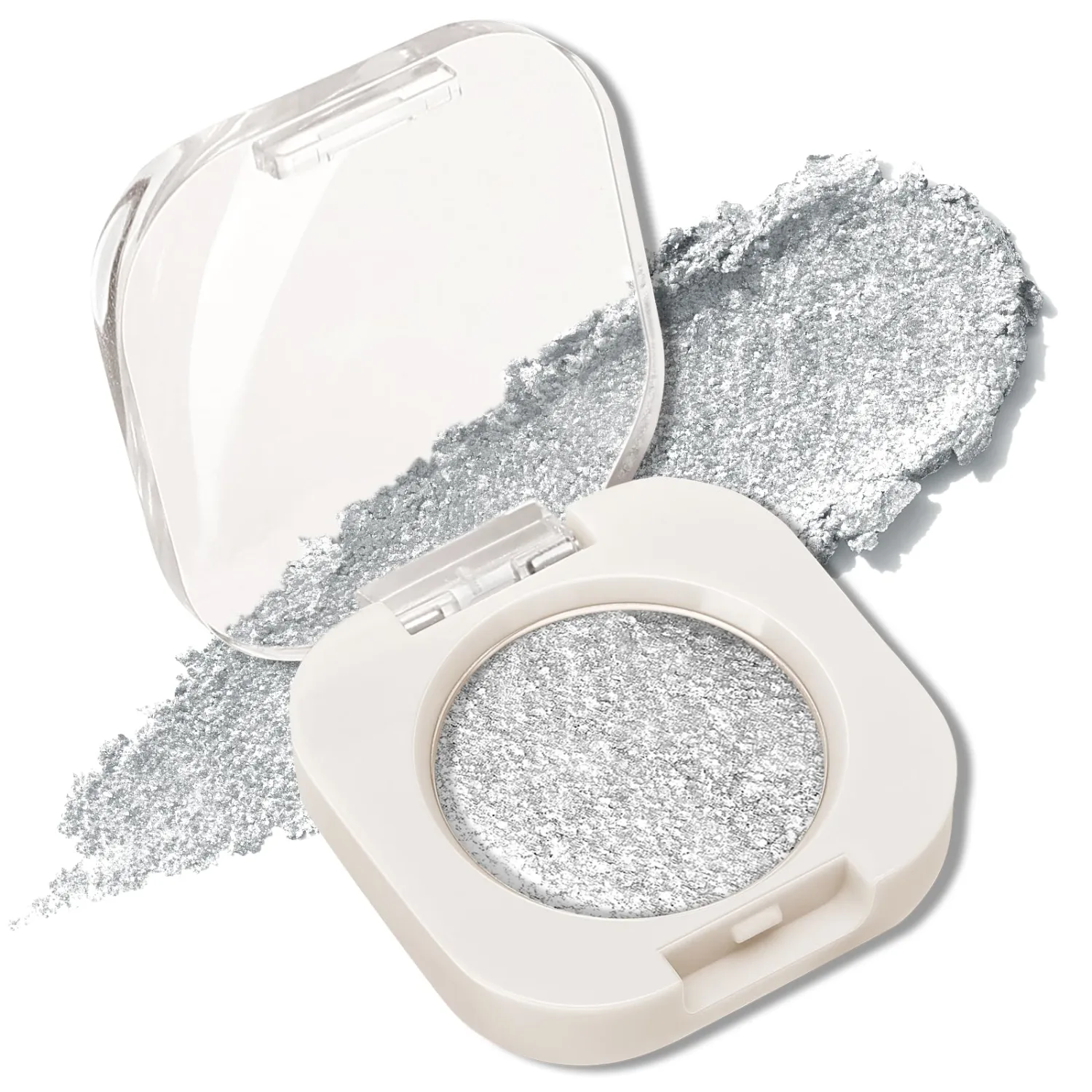 Single Matte Eyeshadow Palette, Cold Silver Glow Eye Shadow Makeup for Women, Smooth Eye-Shadow Powder with Lightweight & Blendable Formula for Daily Eye Shadow Palette Fairy Makeup #12