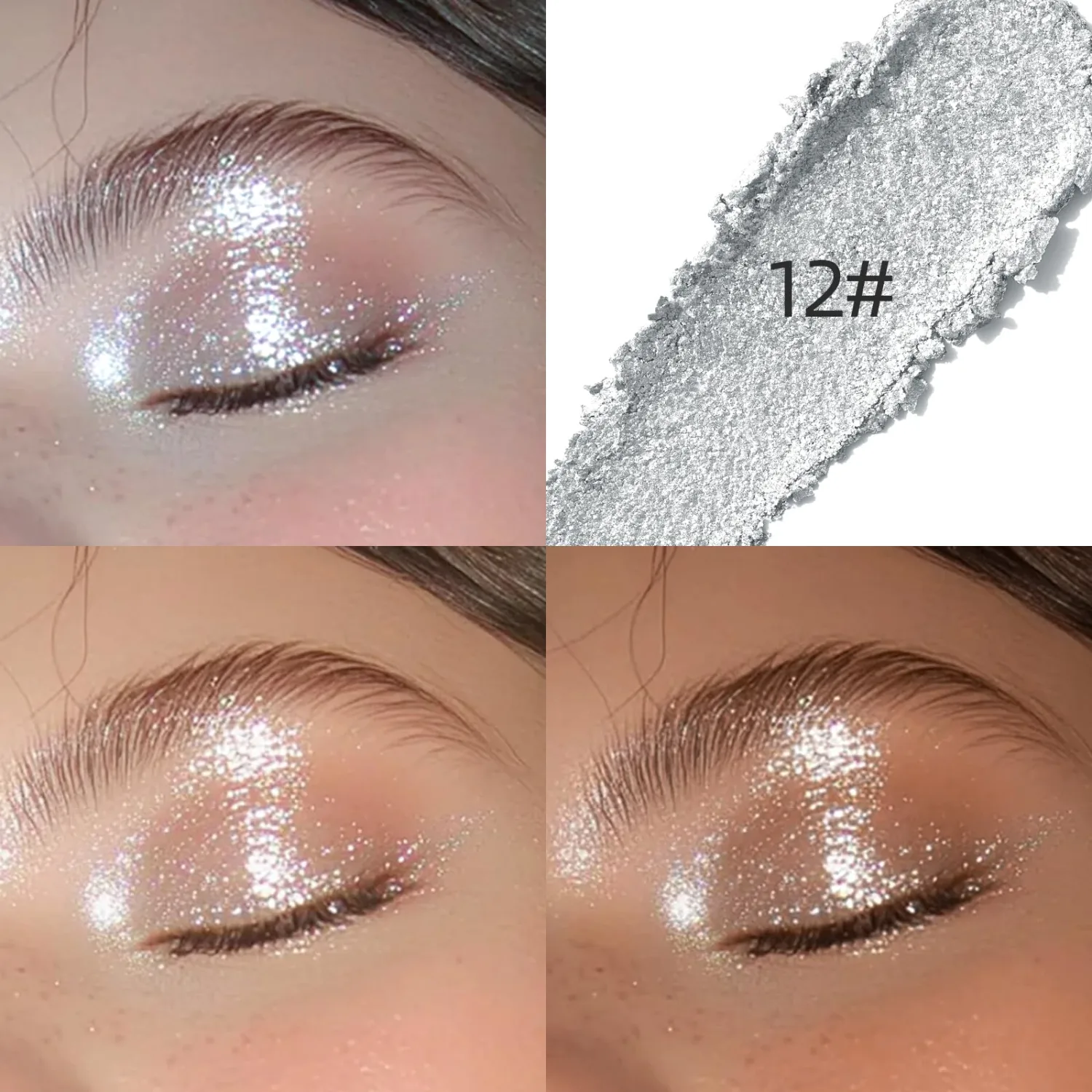 Single Matte Eyeshadow Palette, Cold Silver Glow Eye Shadow Makeup for Women, Smooth Eye-Shadow Powder with Lightweight & Blendable Formula for Daily Eye Shadow Palette Fairy Makeup #12