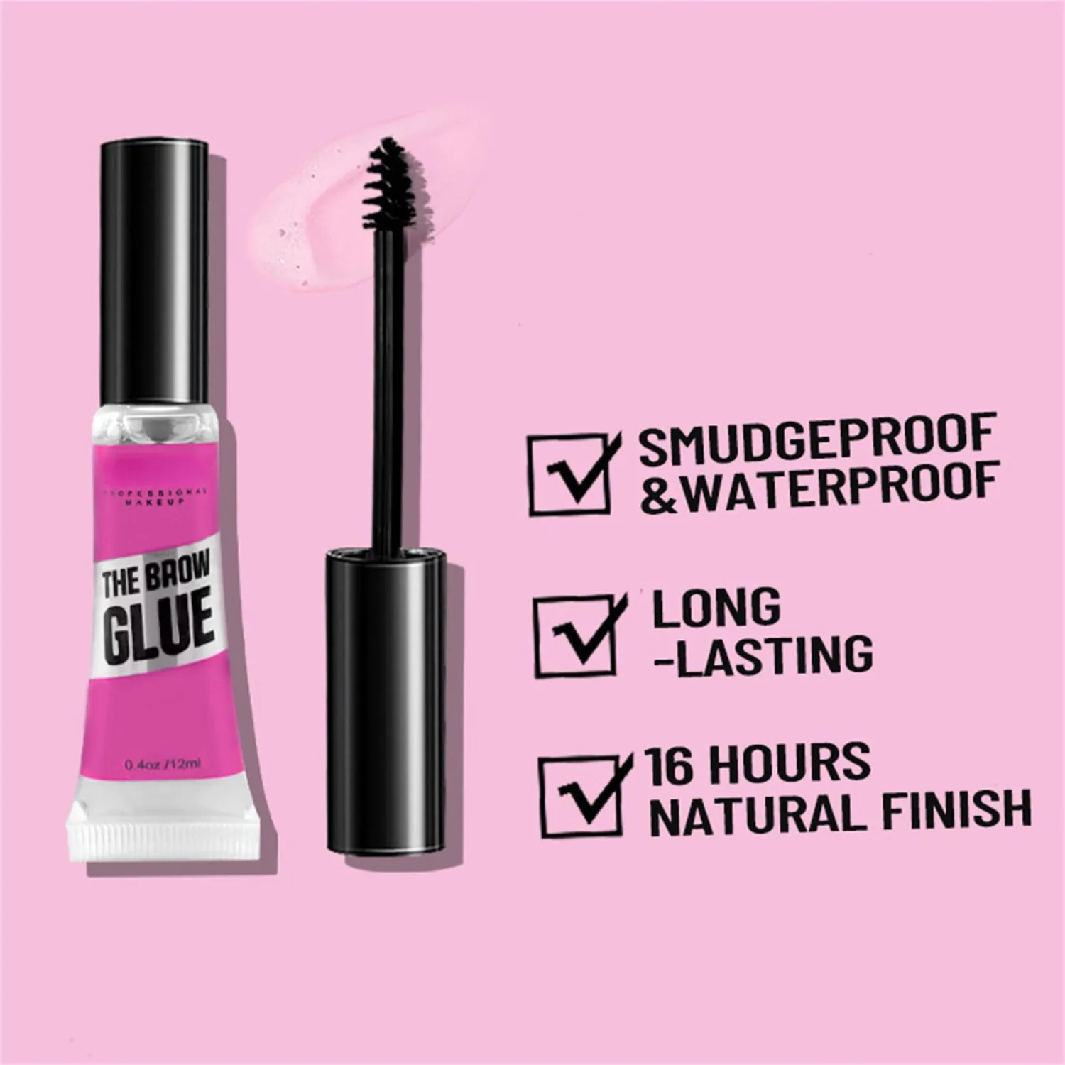 Clear Eyebrow Gel Set, Fast Eyebrow Shaping,Long-Lasting Waterproof and Transfer-Proof Extreme Hold Brow Glue(Transparent-2PCS)