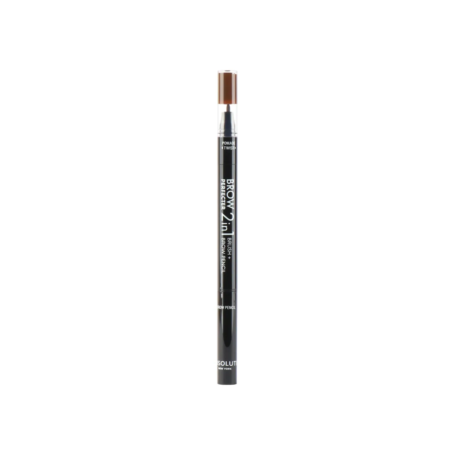 Absolute New York Dark, Brunette, 2-in-1 Brow Perfecter, Dual-Ended Brow Tool