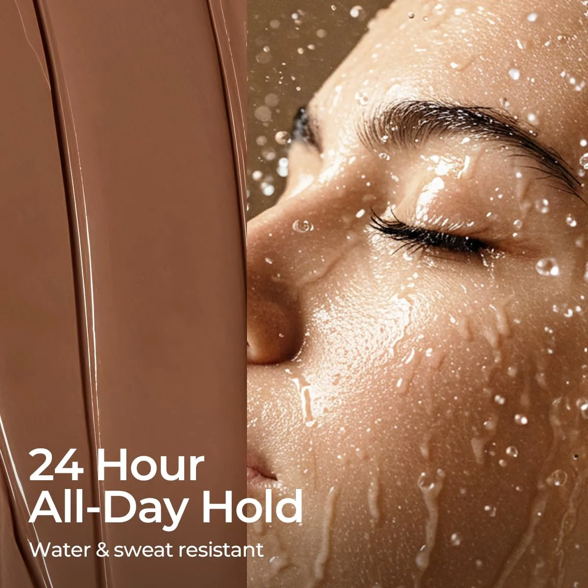 SACE LADY 24H Lock Eyebrow Gel with Built-in Brush Waterproof, Dark Brown