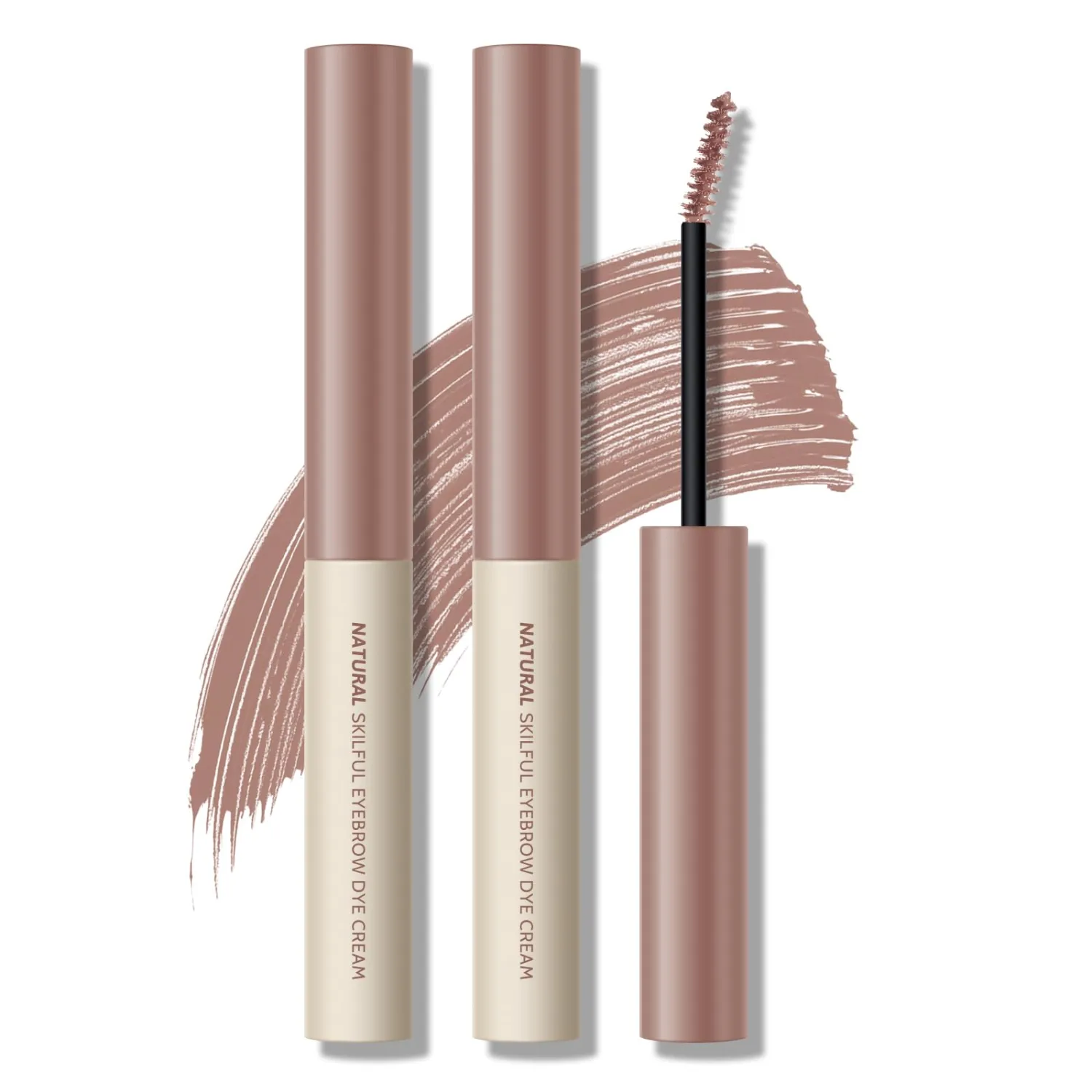 2 PCS Tinted Eyebrow Cream, Ultra-Fine Tinted Eyebrow Gel Long Lasting Transfer-proof Eyebrow Mascara, Waterproof, Non-Clumping, Create Voluminous Looking Brows, Rose Brown