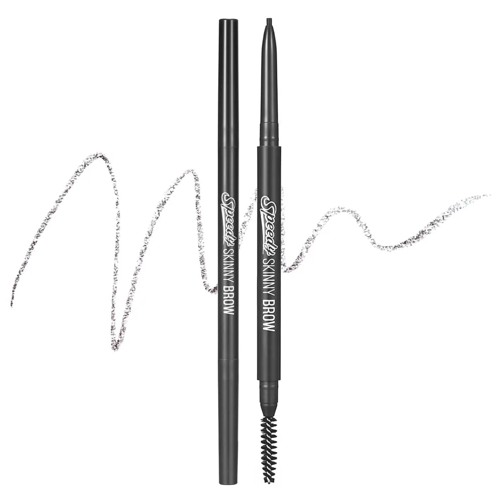 PERIPERA Speedy Skinny Brow (01 Gray Brown),1.5mm Precise Eyebrow Pencil, Dual-Sided Fine Tip Shades, Define Fills Brow Make up, K Beauty, Korean Make-up, Safe for Sensitive Skin