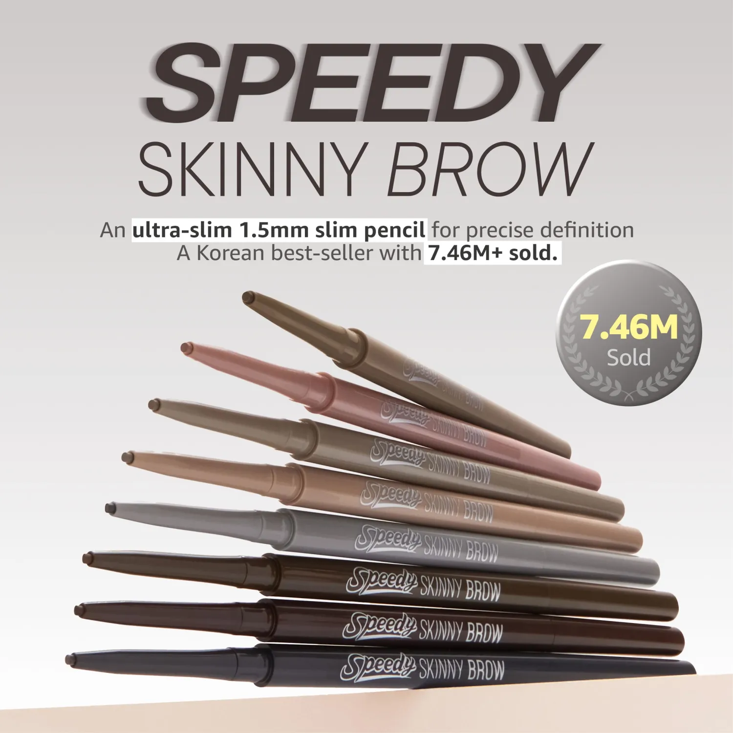 PERIPERA Speedy Skinny Brow (08 Taupe Beige), 1.5mm Precise Eyebrow Pencil, Dual-Sided Fine Tip Shades, Define Fills Brow Make up, K Beauty, Korean Make-up, Safe for Sensitive Skin