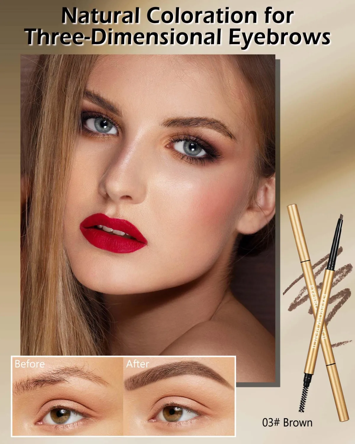Eyebrow Pencil,12Pcs Ultra-Fine Waterproof Brown Eye Brow Pencils for Women