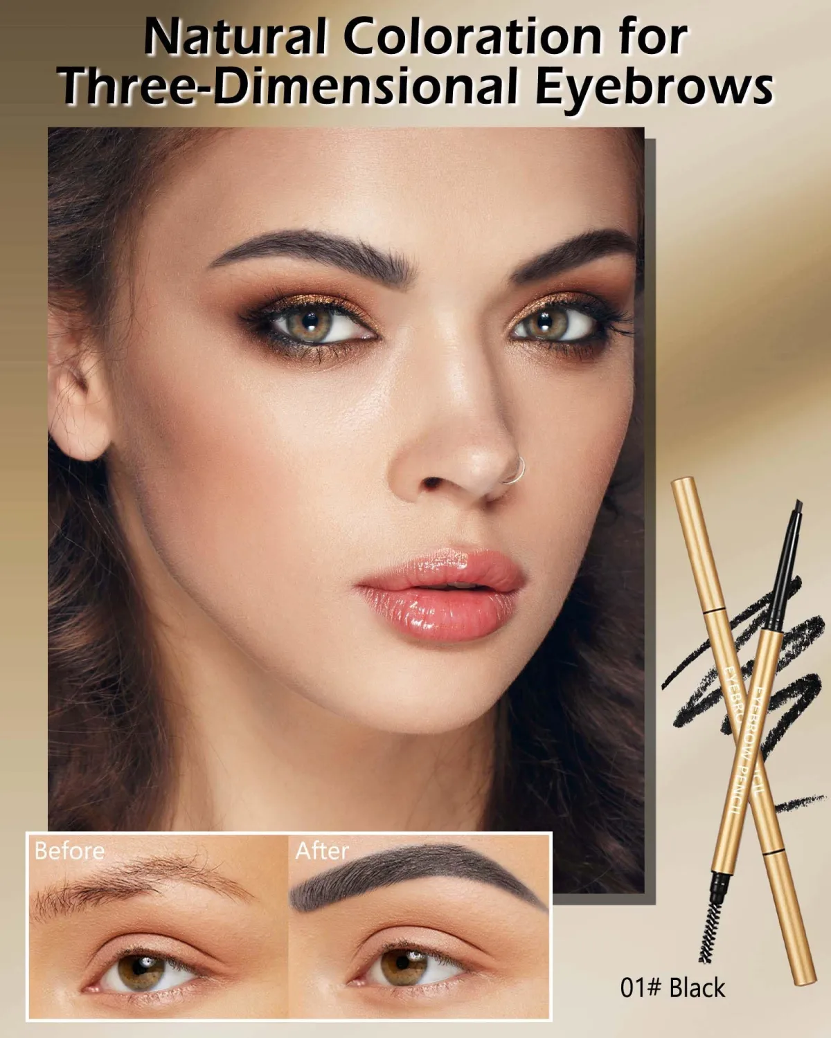 Eyebrow Pencil,12Pcs Longlasting Waterproof Black Eye Brow Pencil for Women