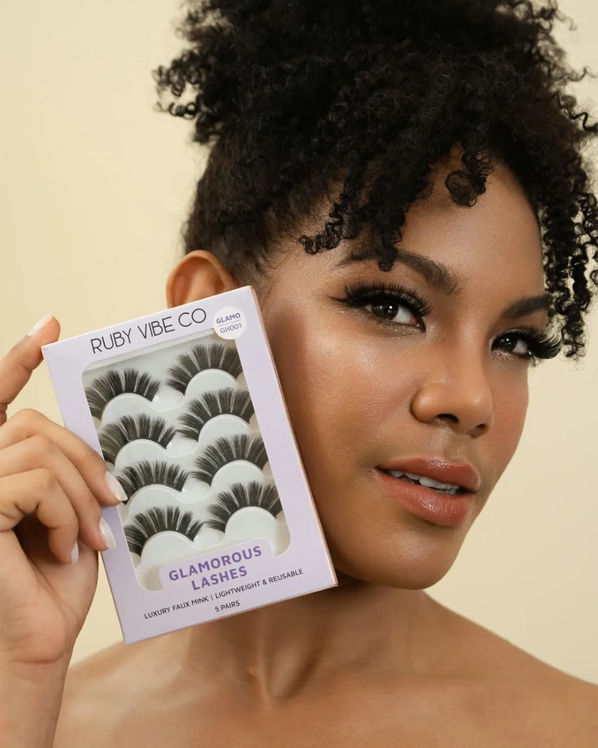RUBY VIBE CO Lashes Strips, Hollywood Eye GH001, Full Length, 5 Pairs