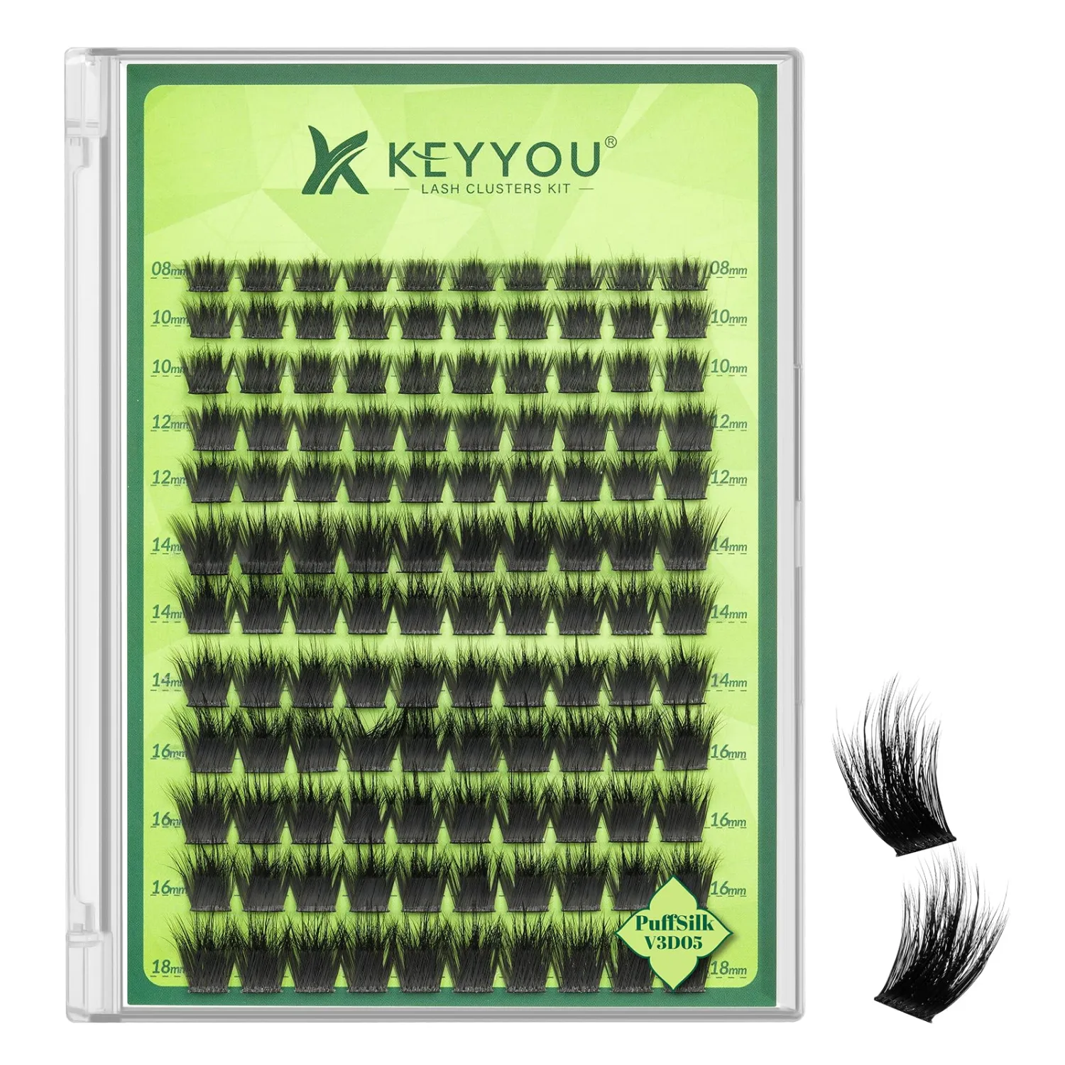 KEYYOU Lash Clusters Wispy Lash Extension 3D Volume Look PuffSilkV3D05