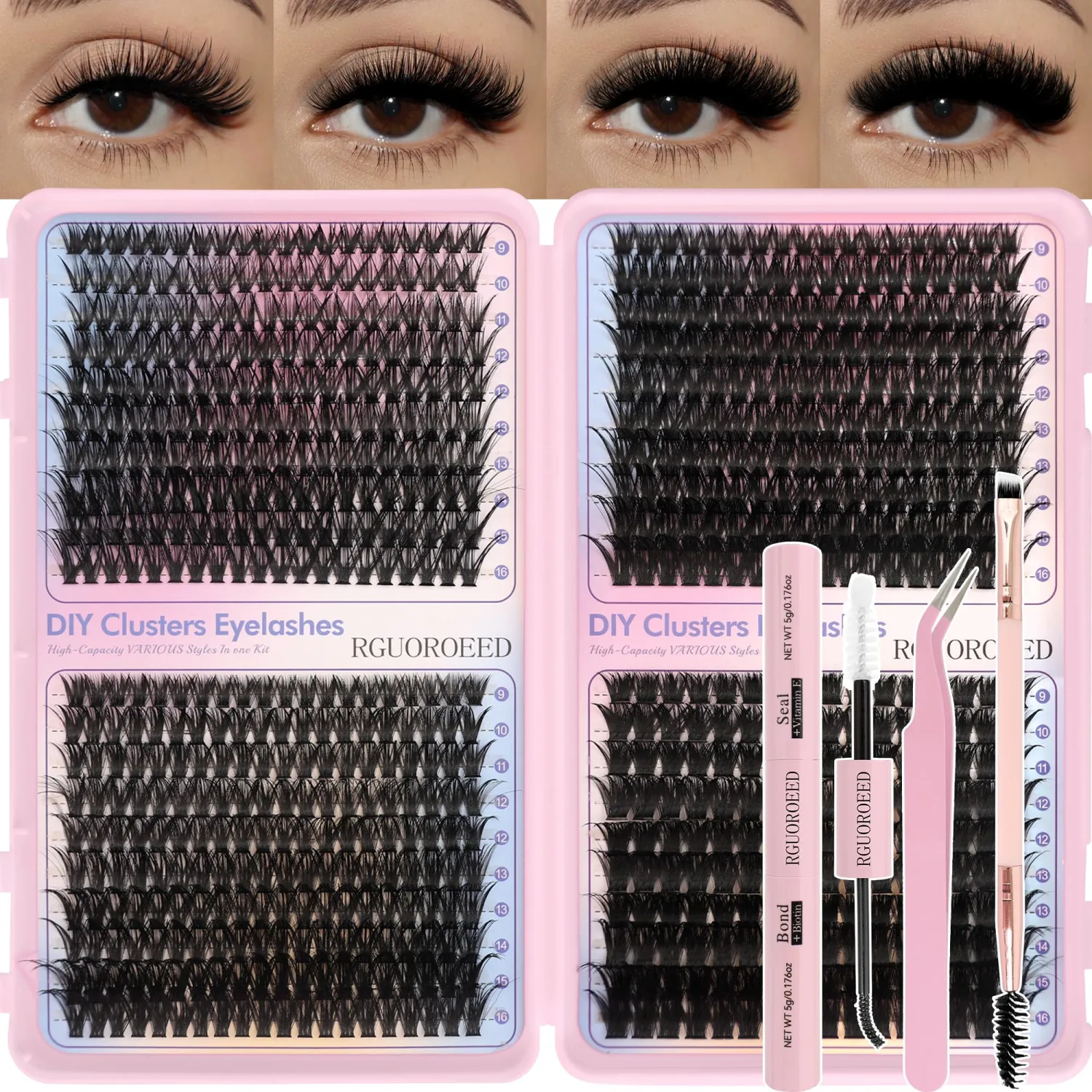 740Pcs 50D 60D 80D 100D Natural Dense Lash Clusters Thick Fluffy Eyelashes