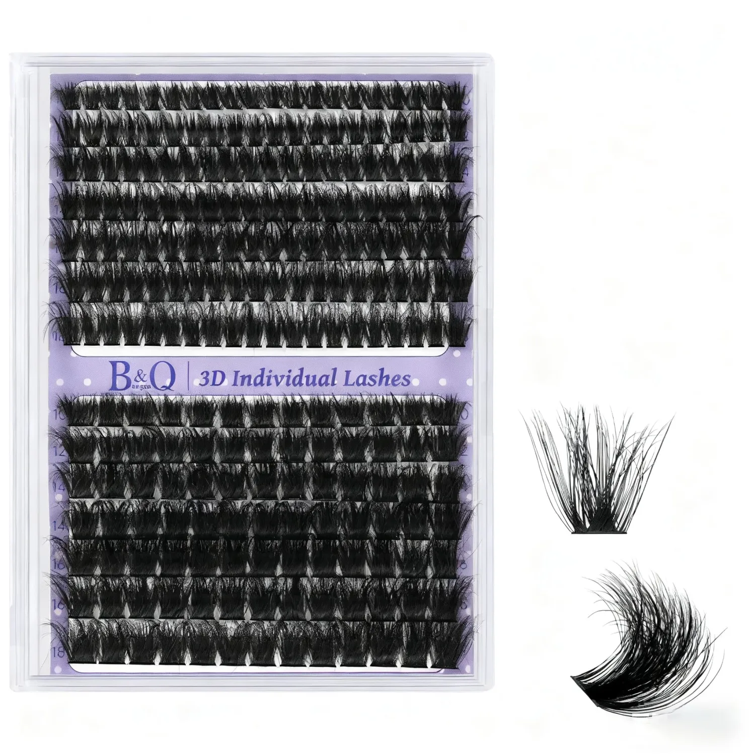B&Q 100D+200D Fluffy Lash Clusters 3D Volume Eyelash Clusters Eye Lashes
