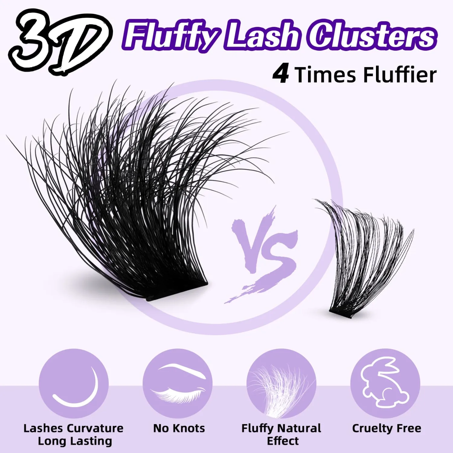 B&Q Fluffy Lash Clusters 200D Thick Lashes Eyelash Extensions Volume Lash Clusters 10-18mm Salon-style Dramatic Fluffy Lashes 280pcs Suitable for Beginners Makeup at Home(Lash-200D)