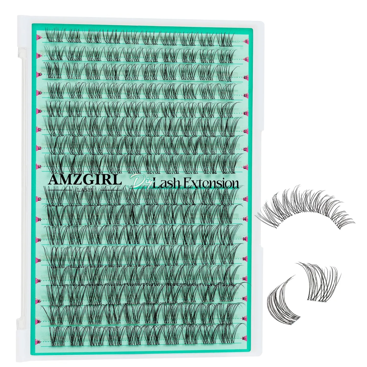 AMZGIRL Natural Lash Clusters, 160PCS Eye Lash Extension for DIY at Home