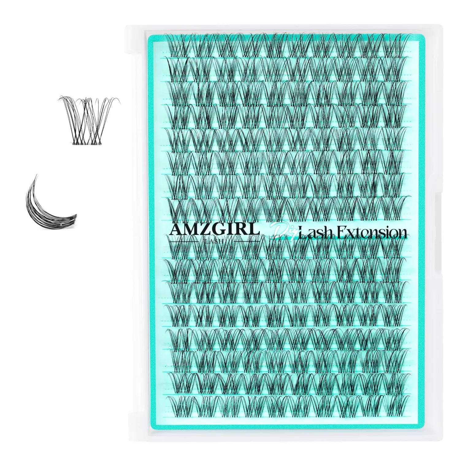 AMZGIRL Natural Lash Clusters, 16MM C Curl Eye Lash Extension for Home DIY