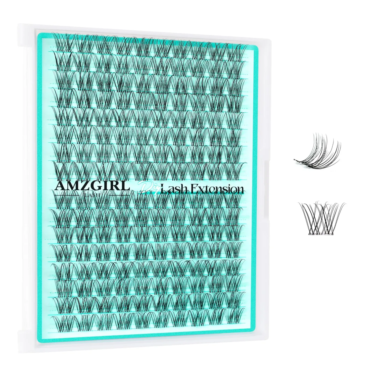AMZGIRL Natural Lash Clusters, 12MM D Curl Eye Lash Extension for Home DIY
